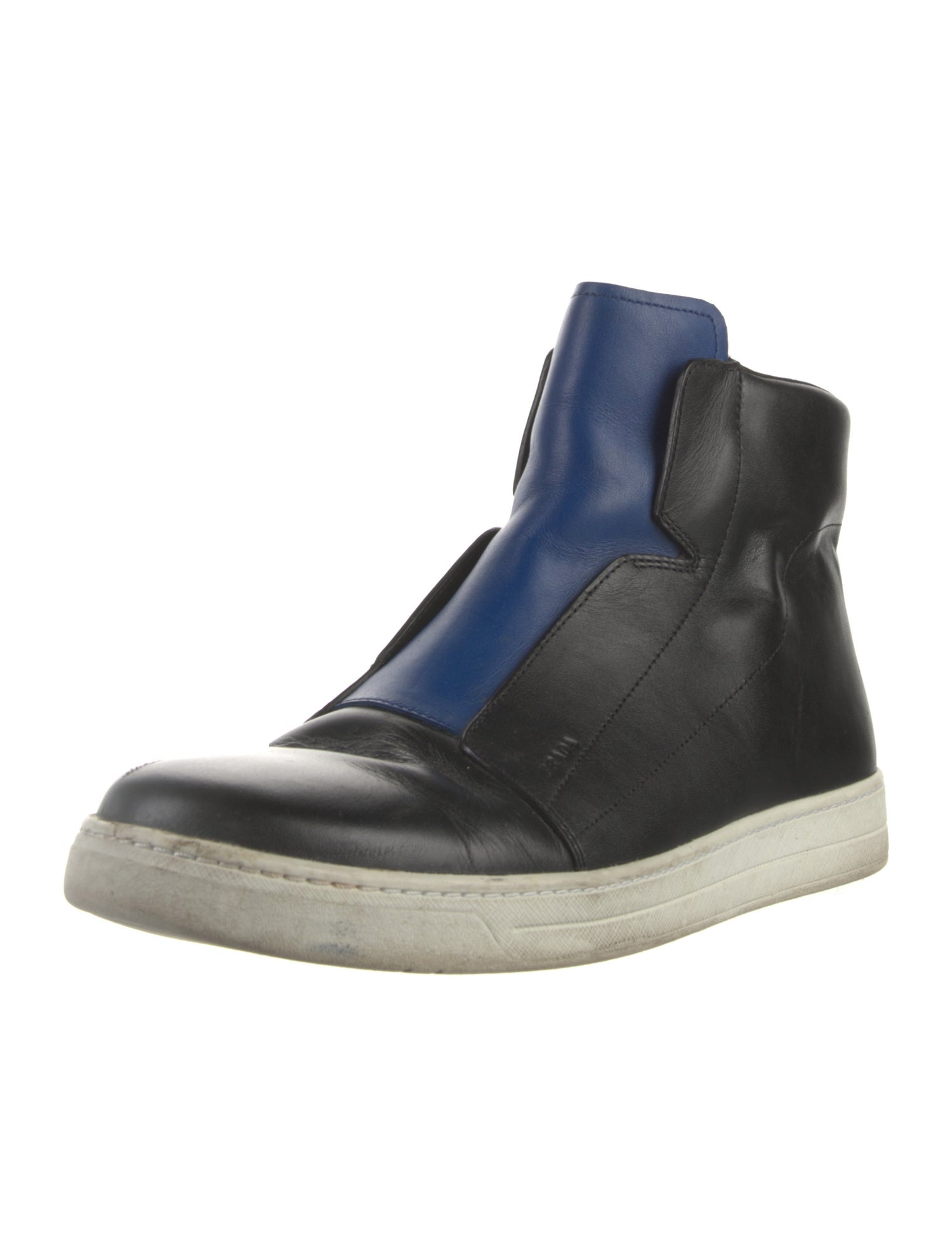 Prada Leather Colorblock Pattern Sneakers