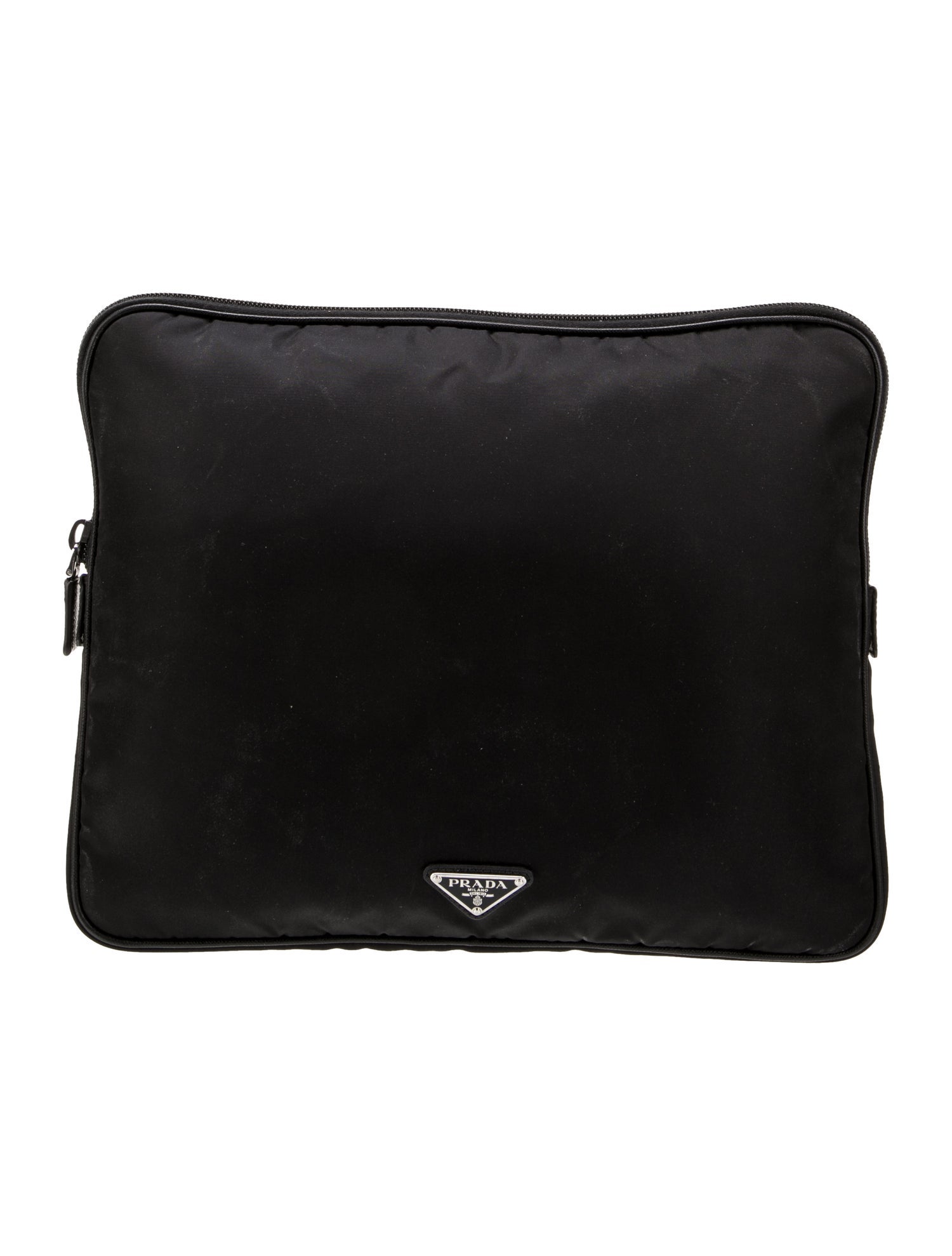 Prada Enameled Metal Triangle Portfolio