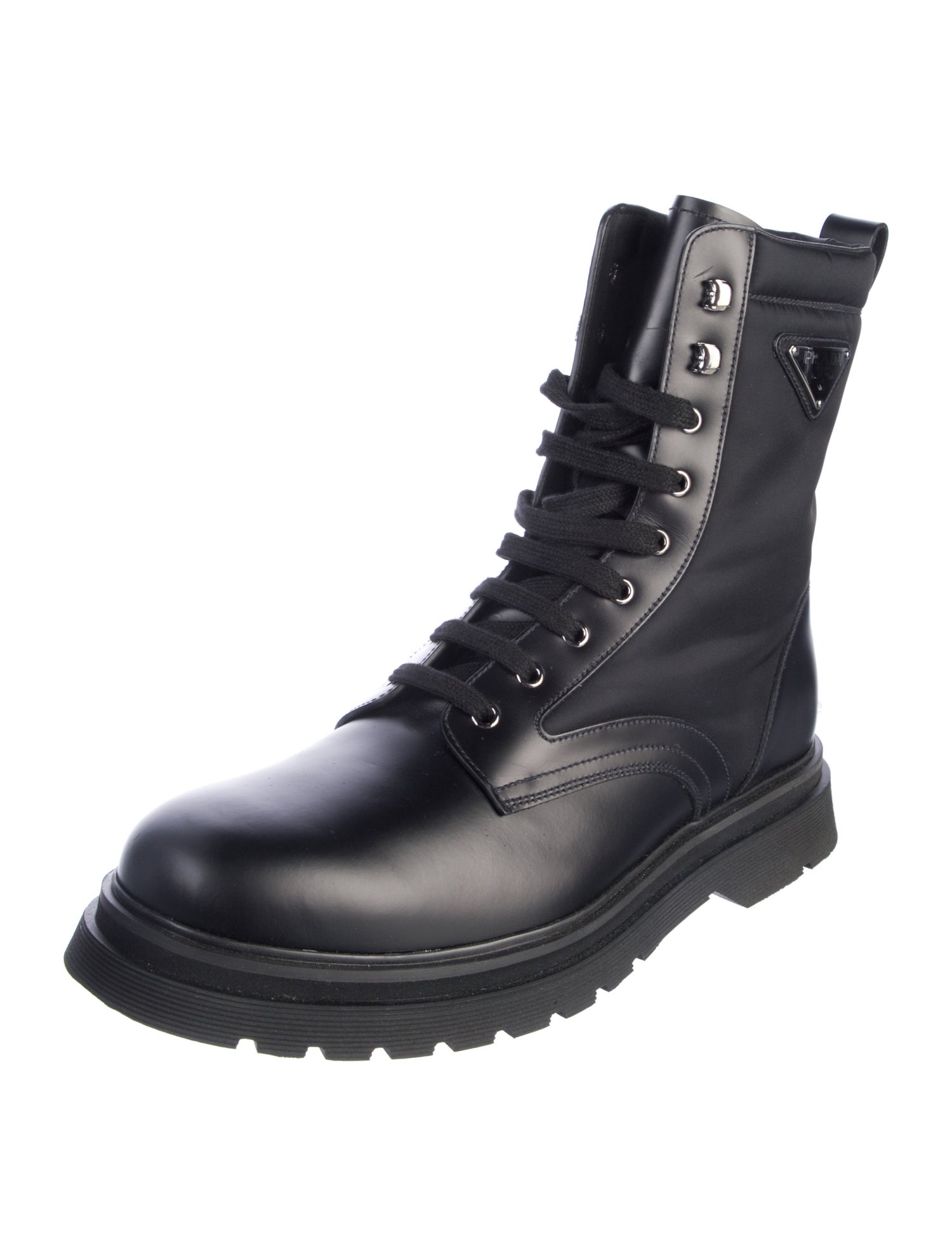 Prada Leather Combat Boots