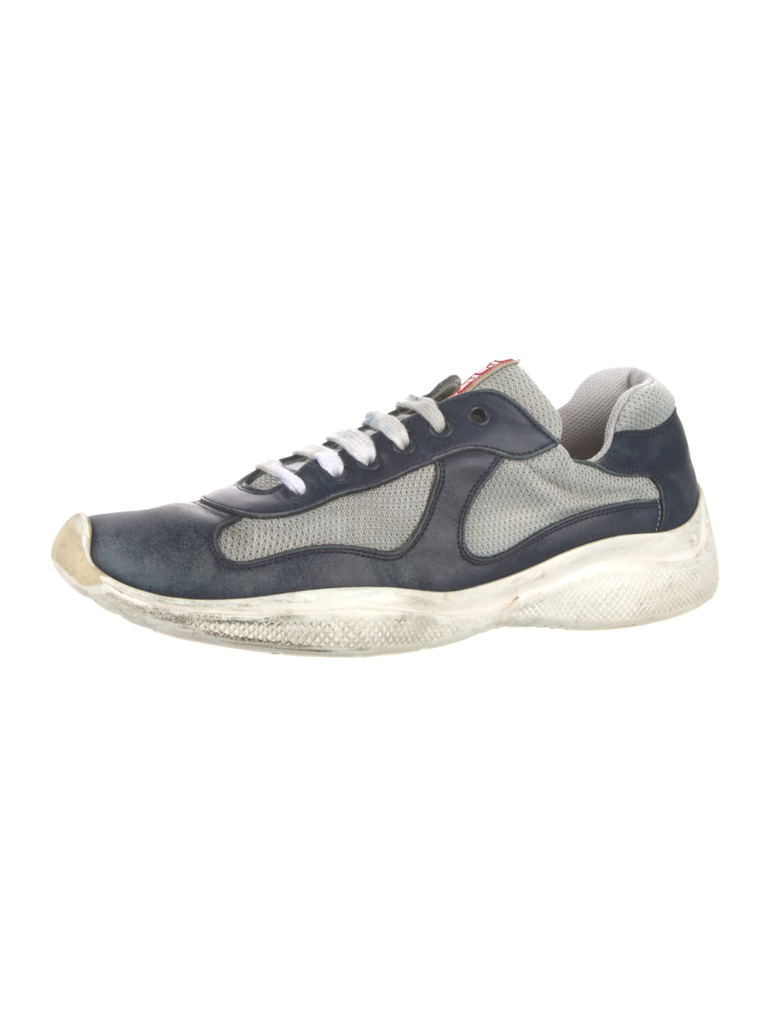 Prada Leather Colorblock Pattern Sneakers