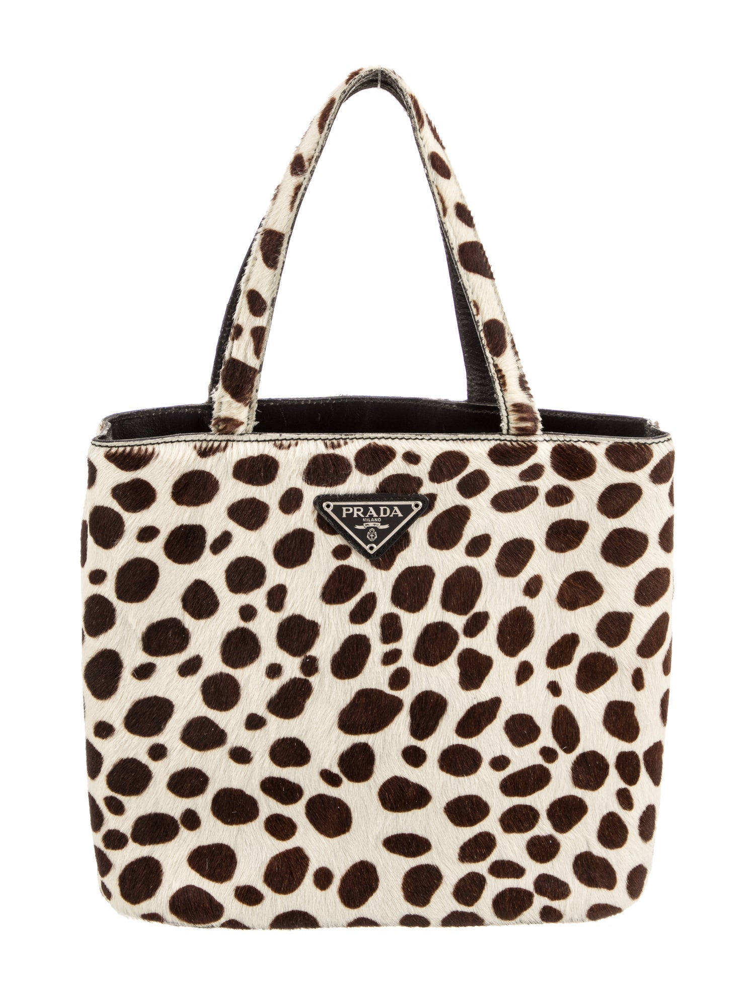 Prada Enameled Metal Triangle Tote Vintage