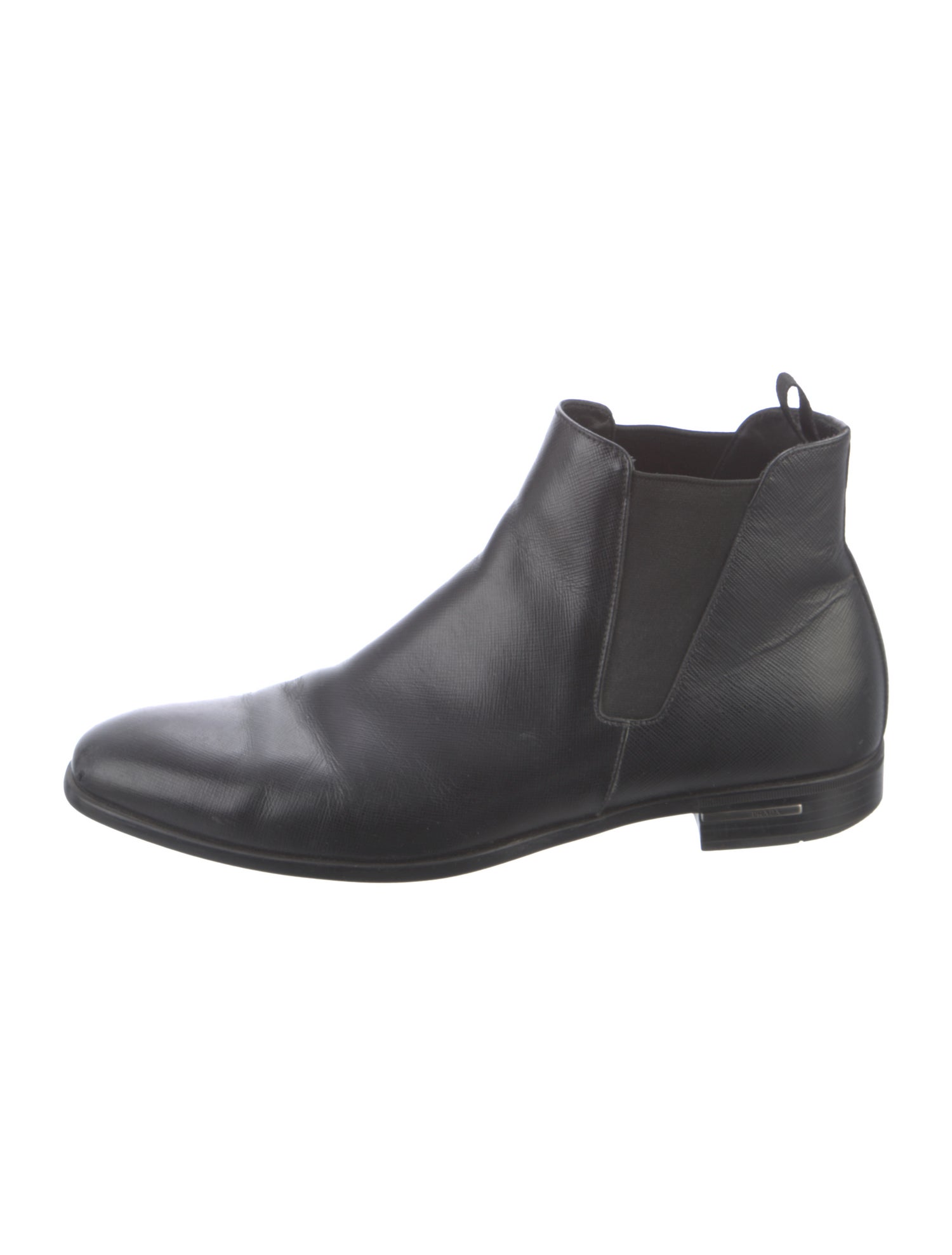 Prada Saffiano Leather Chelsea Boots