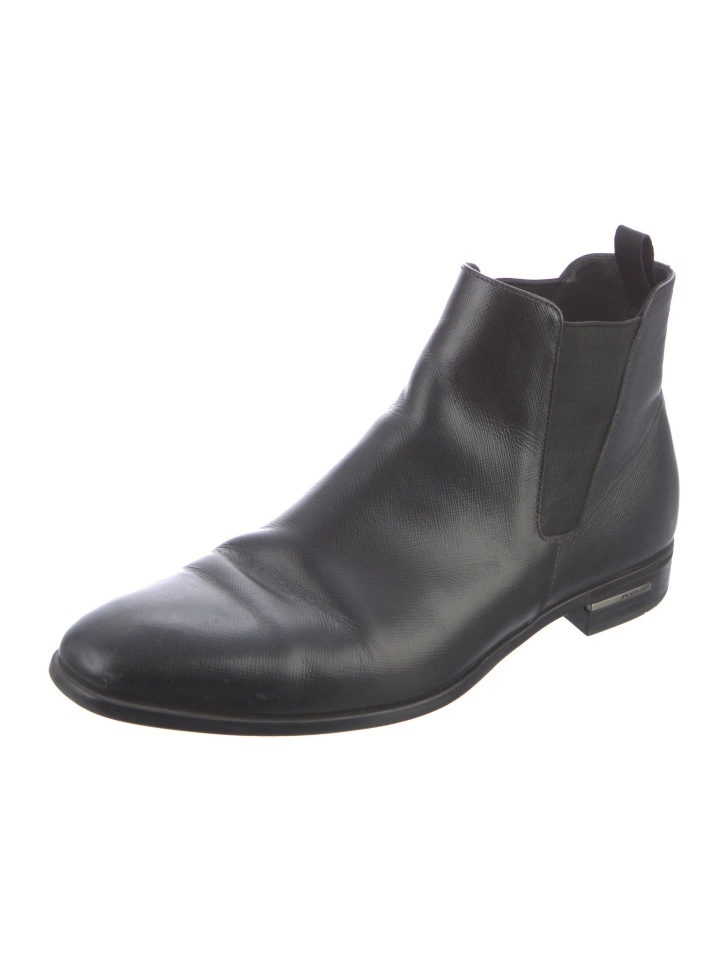 Prada Saffiano Leather Chelsea Boots