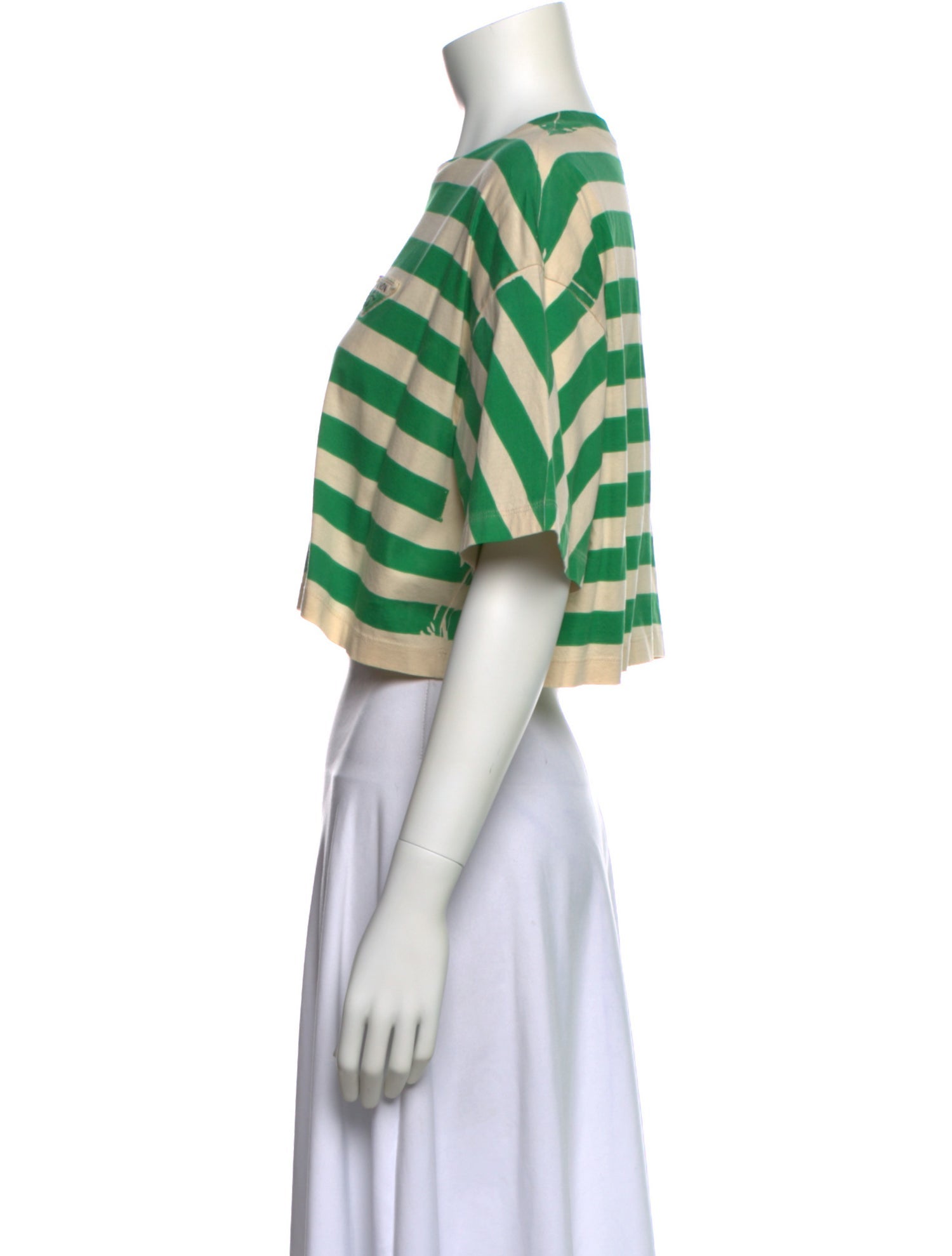 Prada 2022 Triangle Logo Crop Top