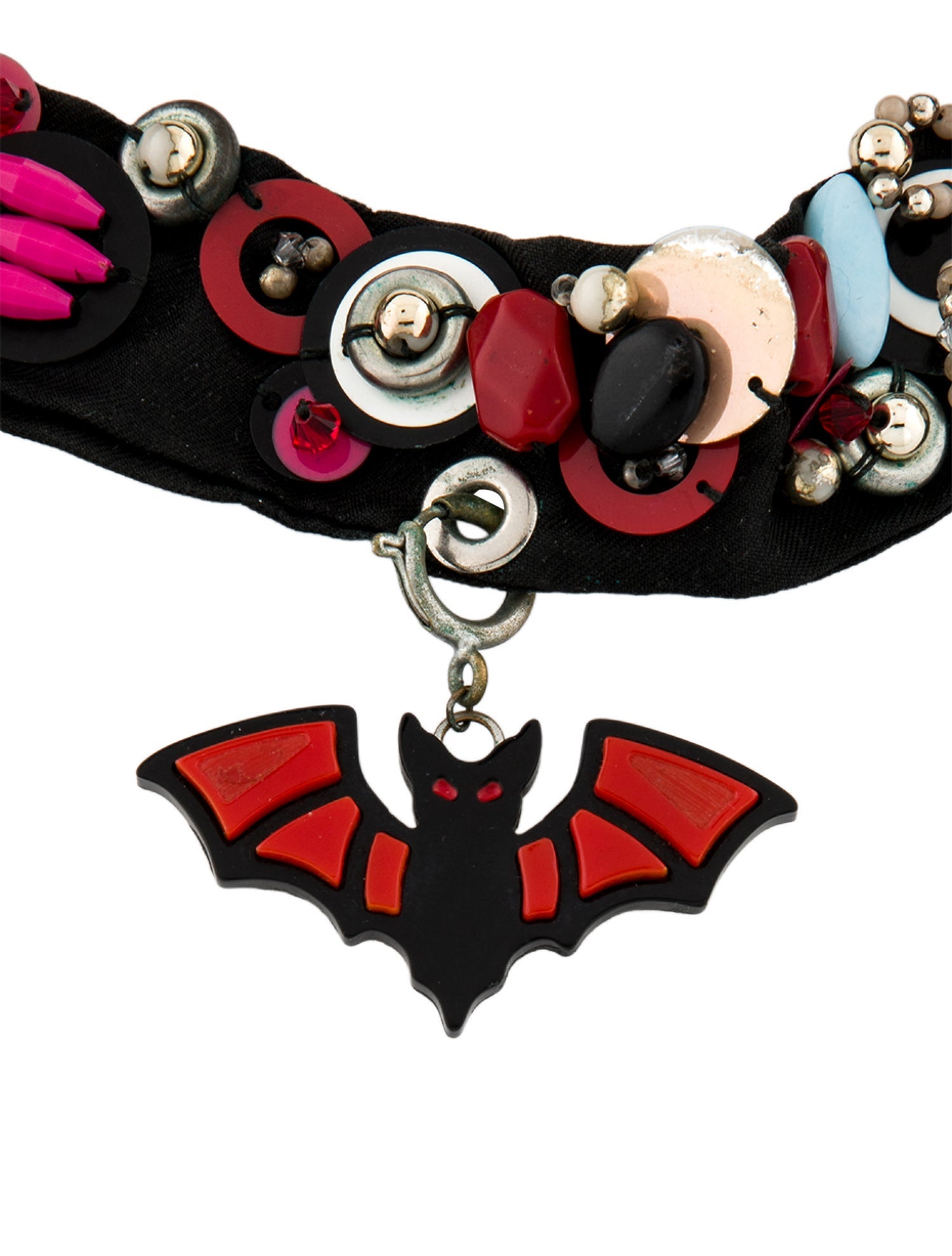 Prada Ribbon & Resin Bat Choker Necklace