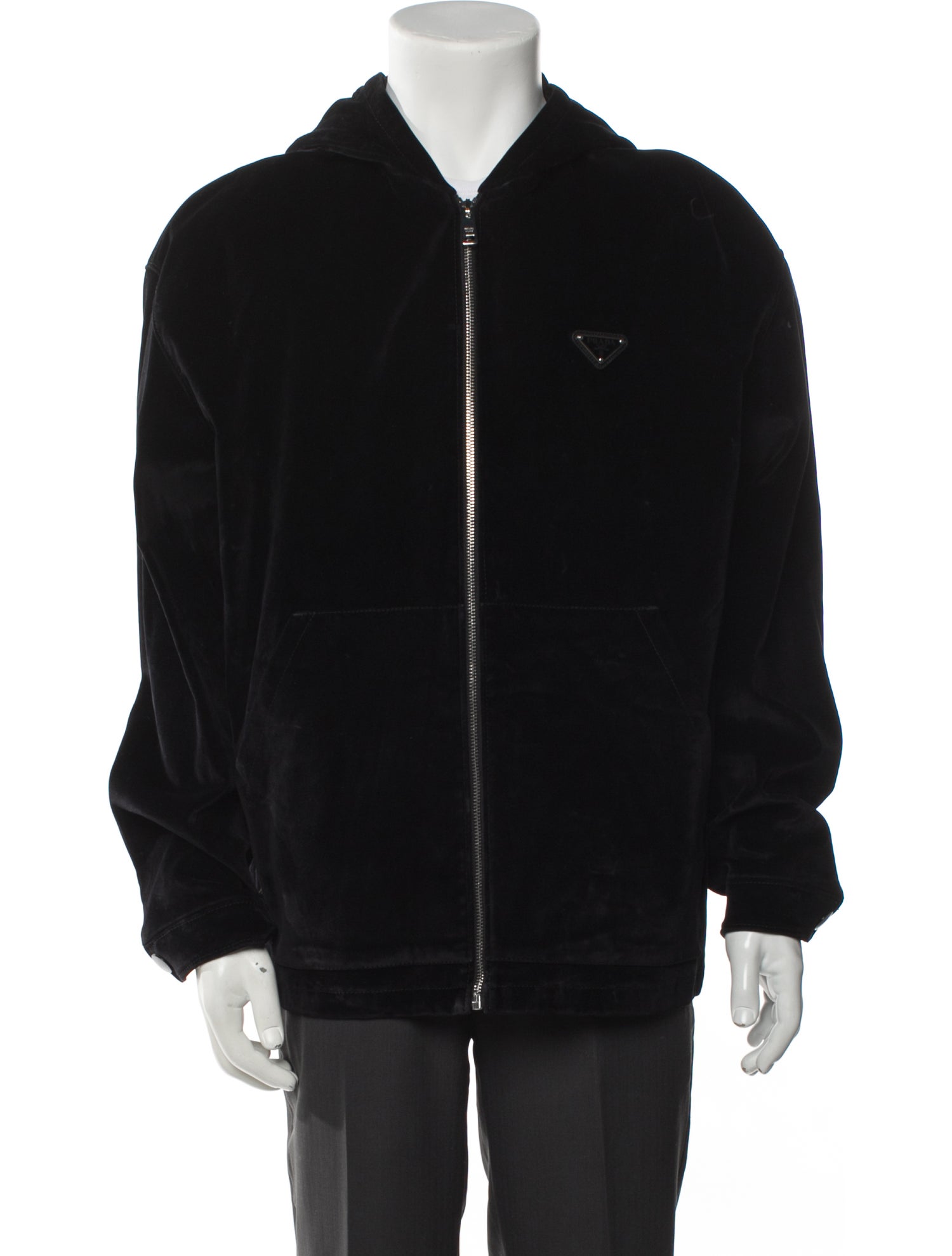Prada 2022 Enameled Metal Triangle Hoodie