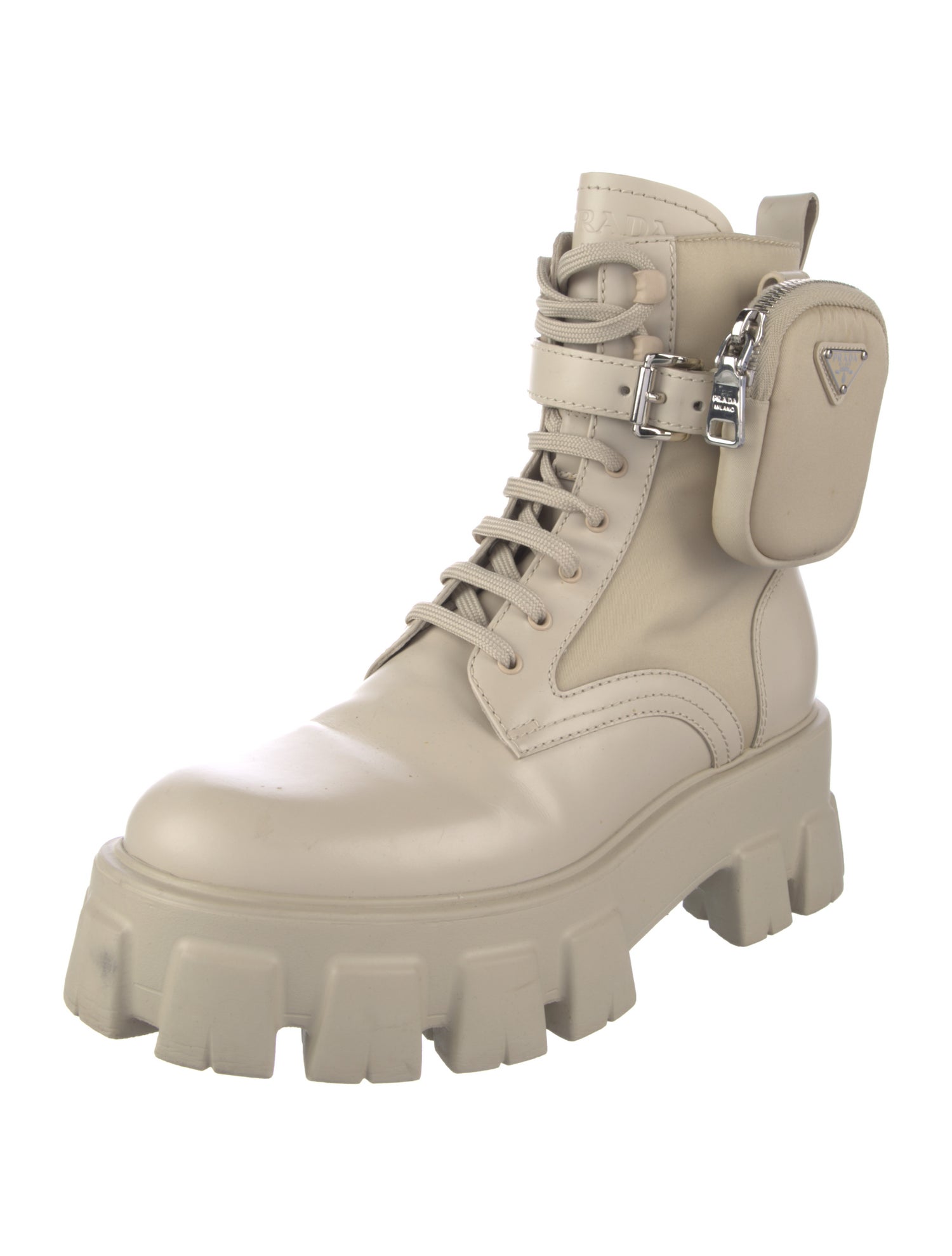 Prada Leather Combat Boots