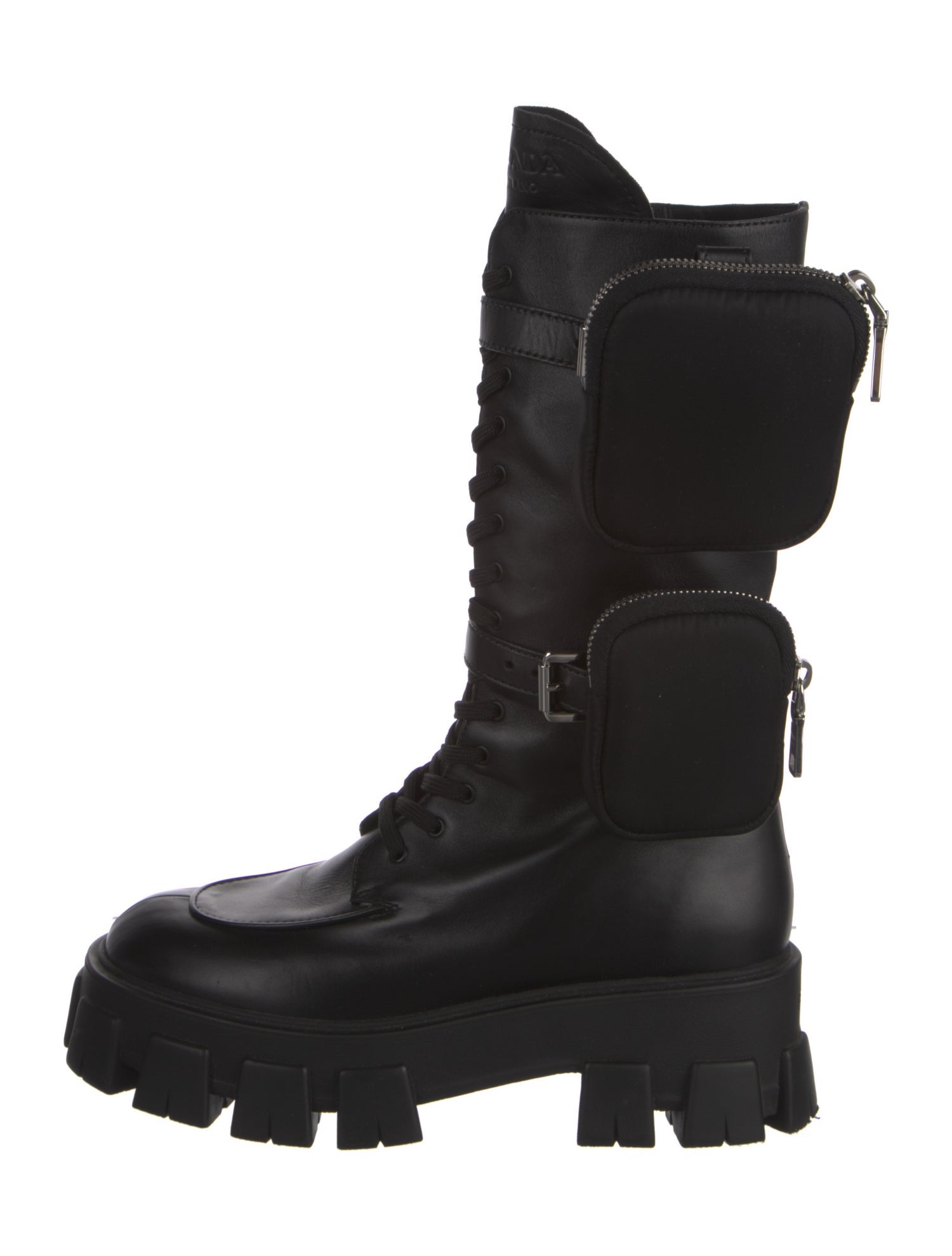 Prada Leather Combat Boots