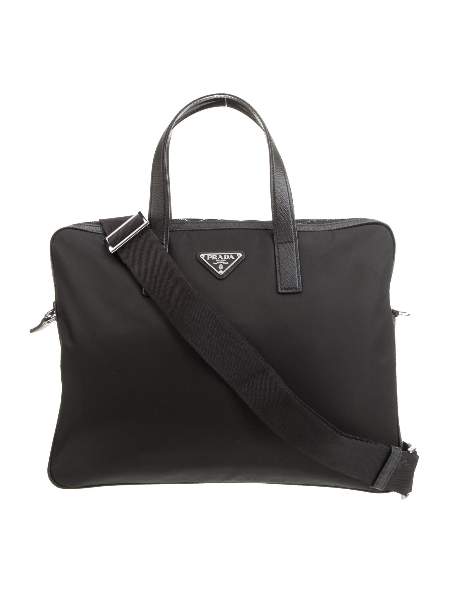 Prada Enameled Metal Triangle Briefcase