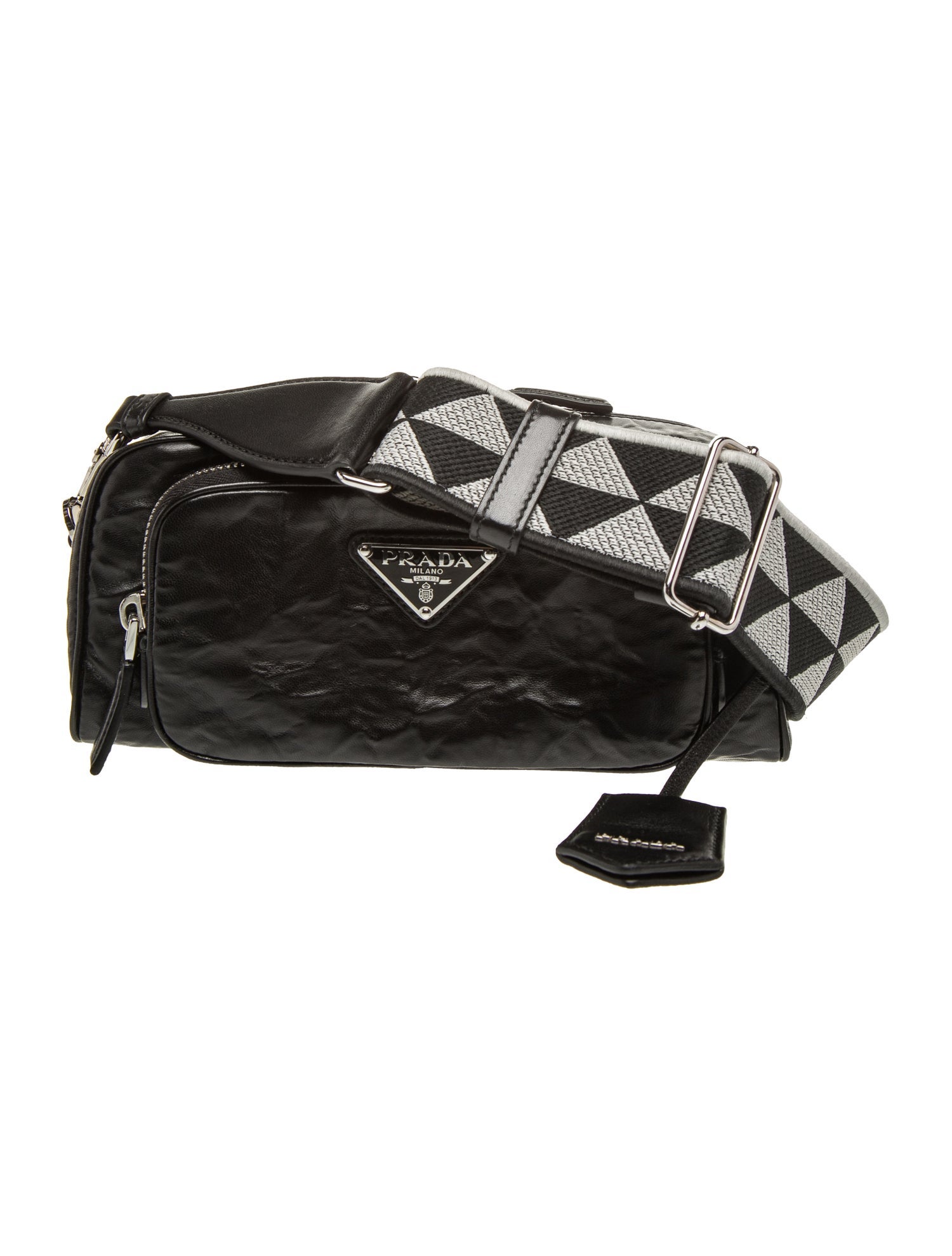 Prada Enameled Metal Triangle Multipocket