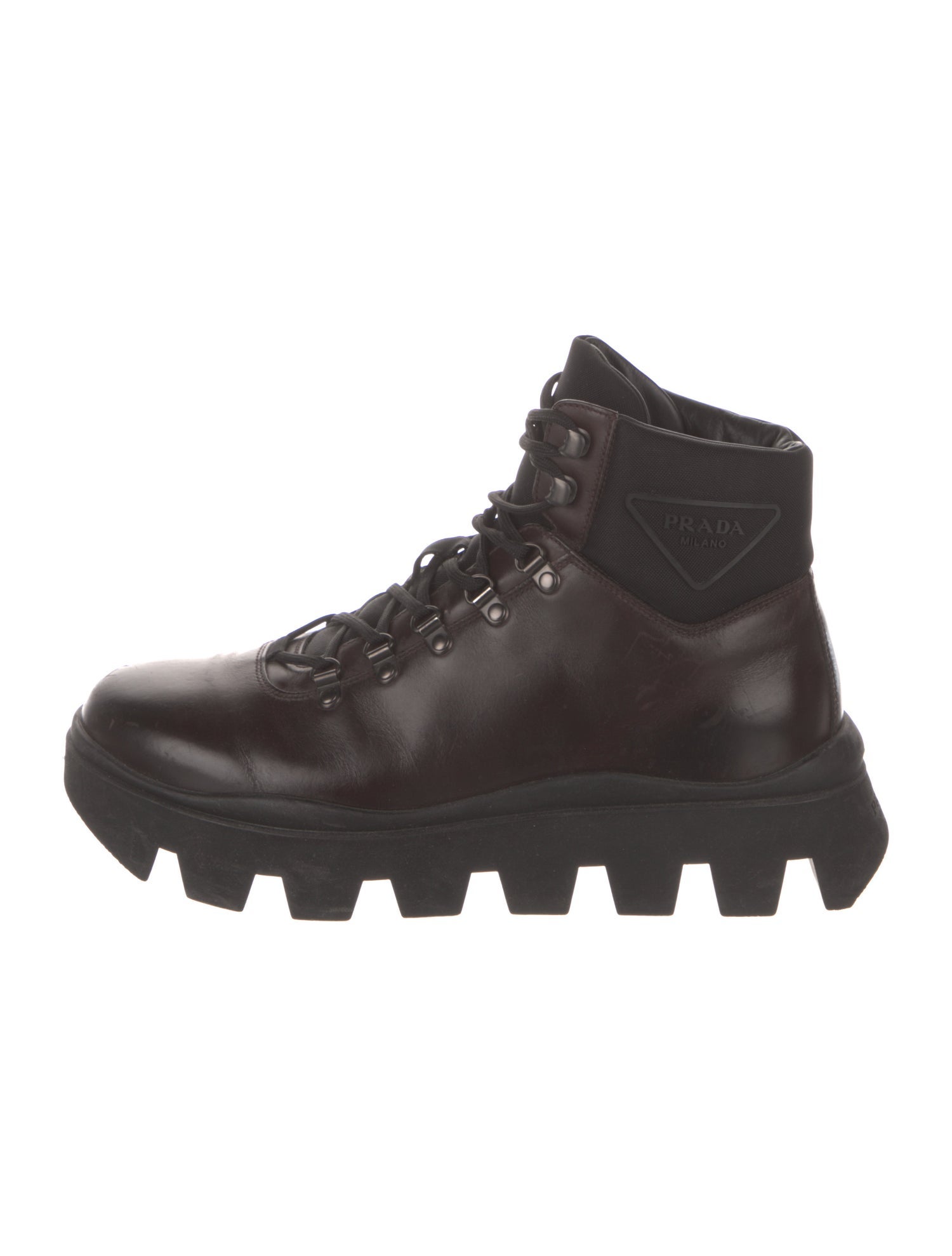 Prada Leather Hiking Boots