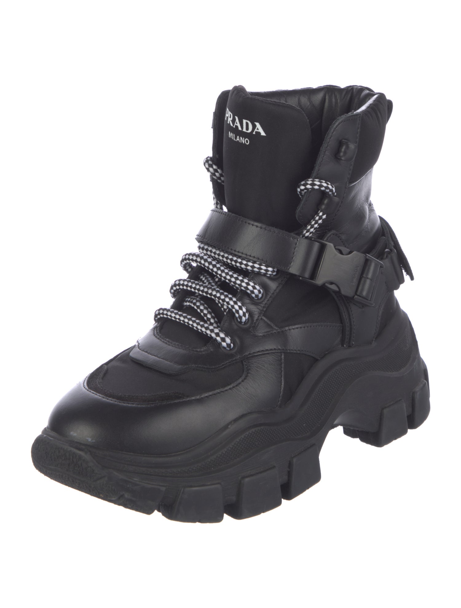 Prada Leather Combat Boots