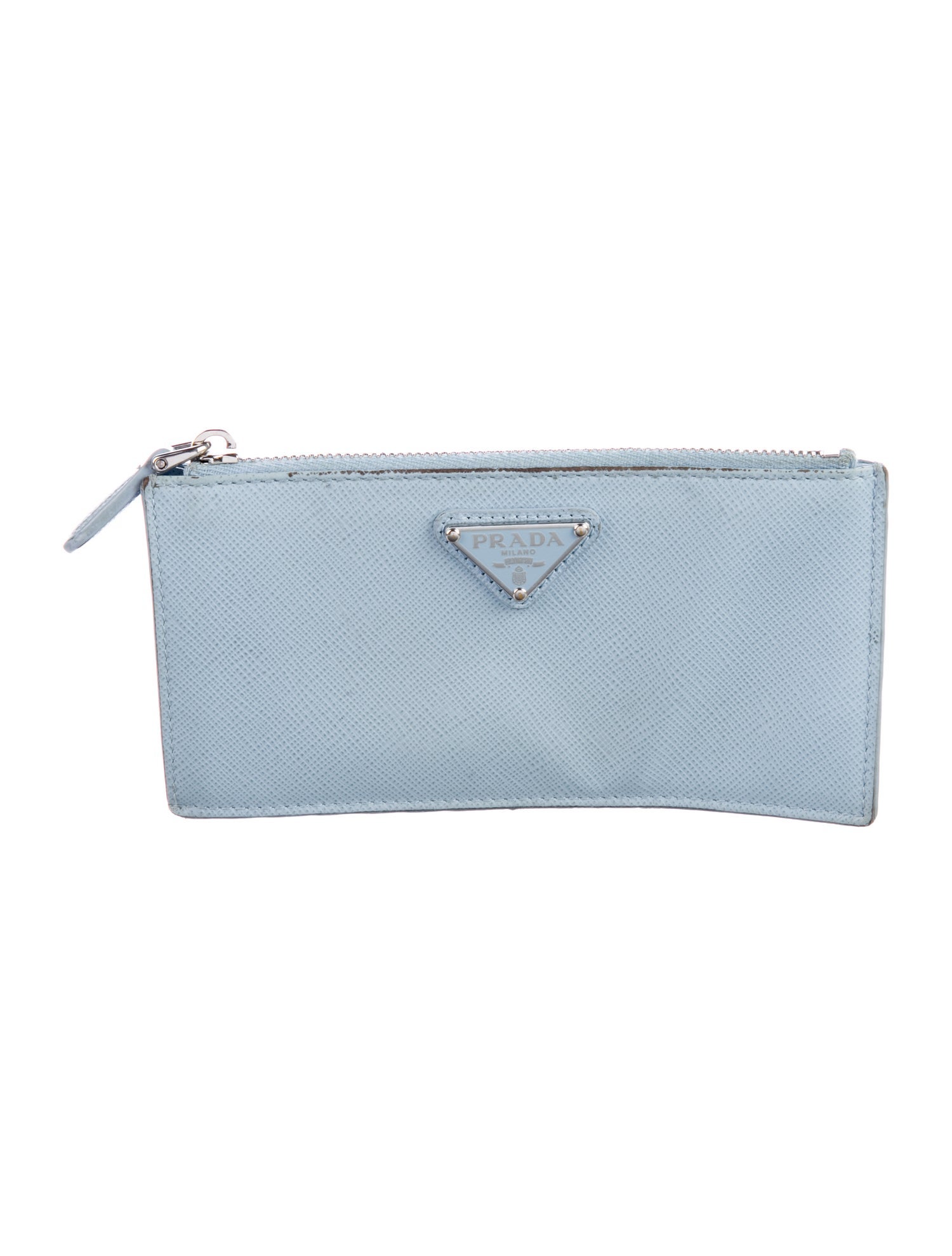 Prada Saffiano Triangle Leather Wallet