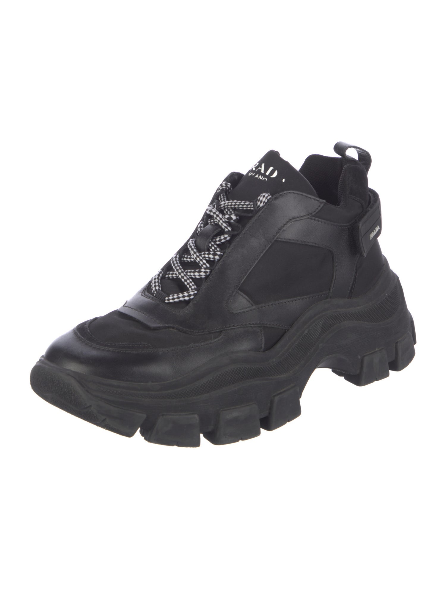 Prada Leather Printed Chunky Sneakers