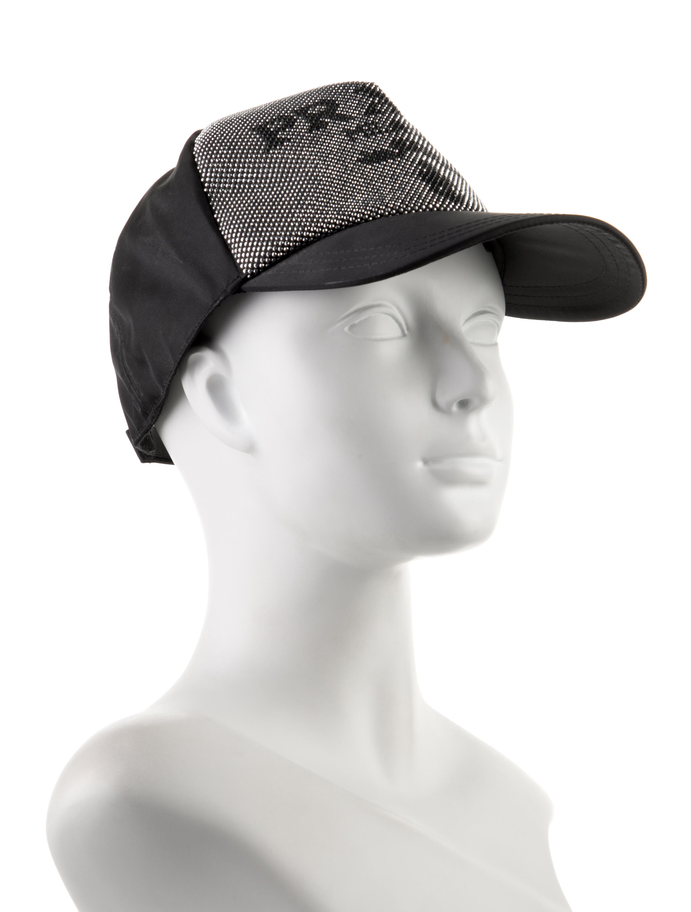 Prada mens black nylon baseball cap