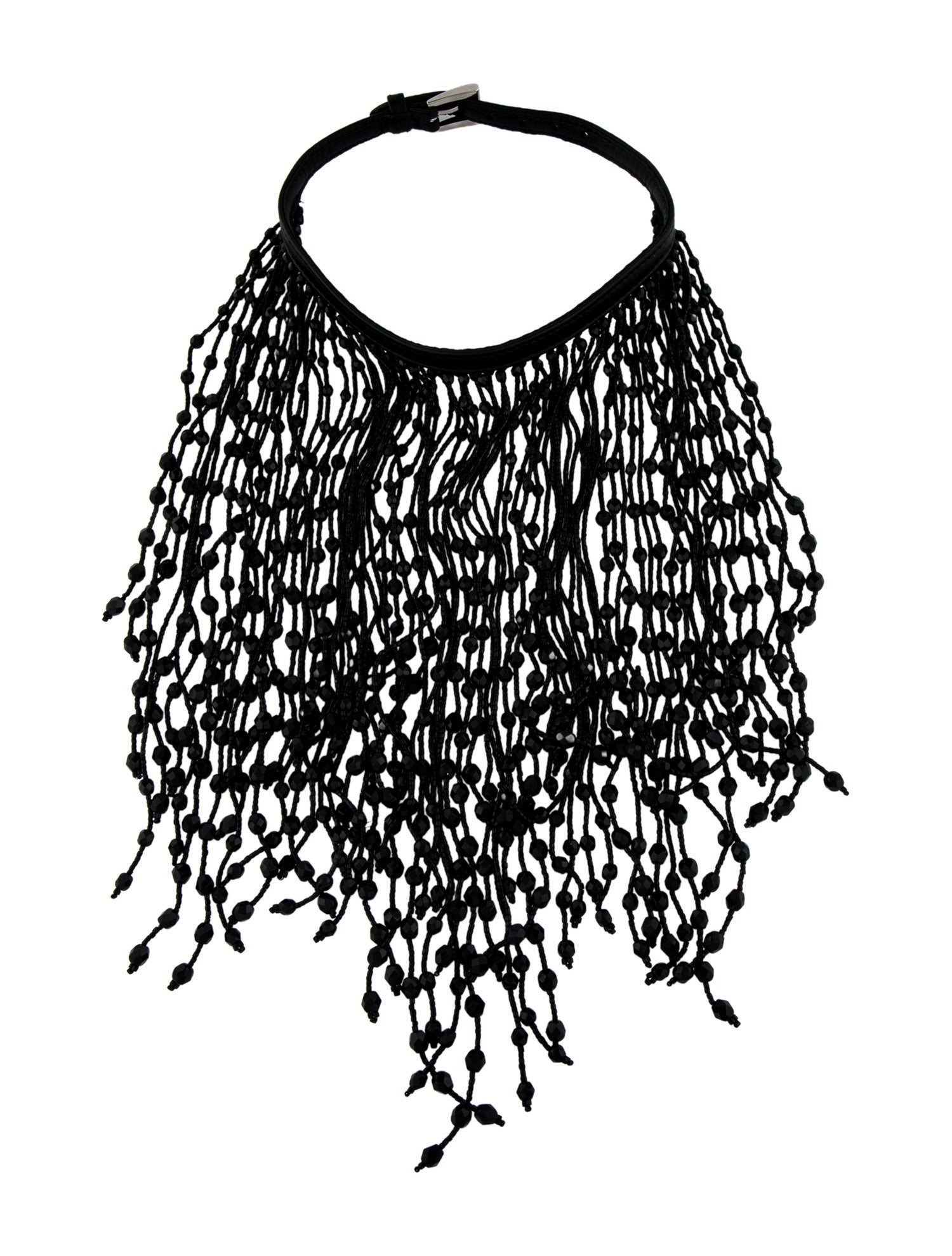 Prada Leather & Bead Embellished 'Nappa' Collar Necklace