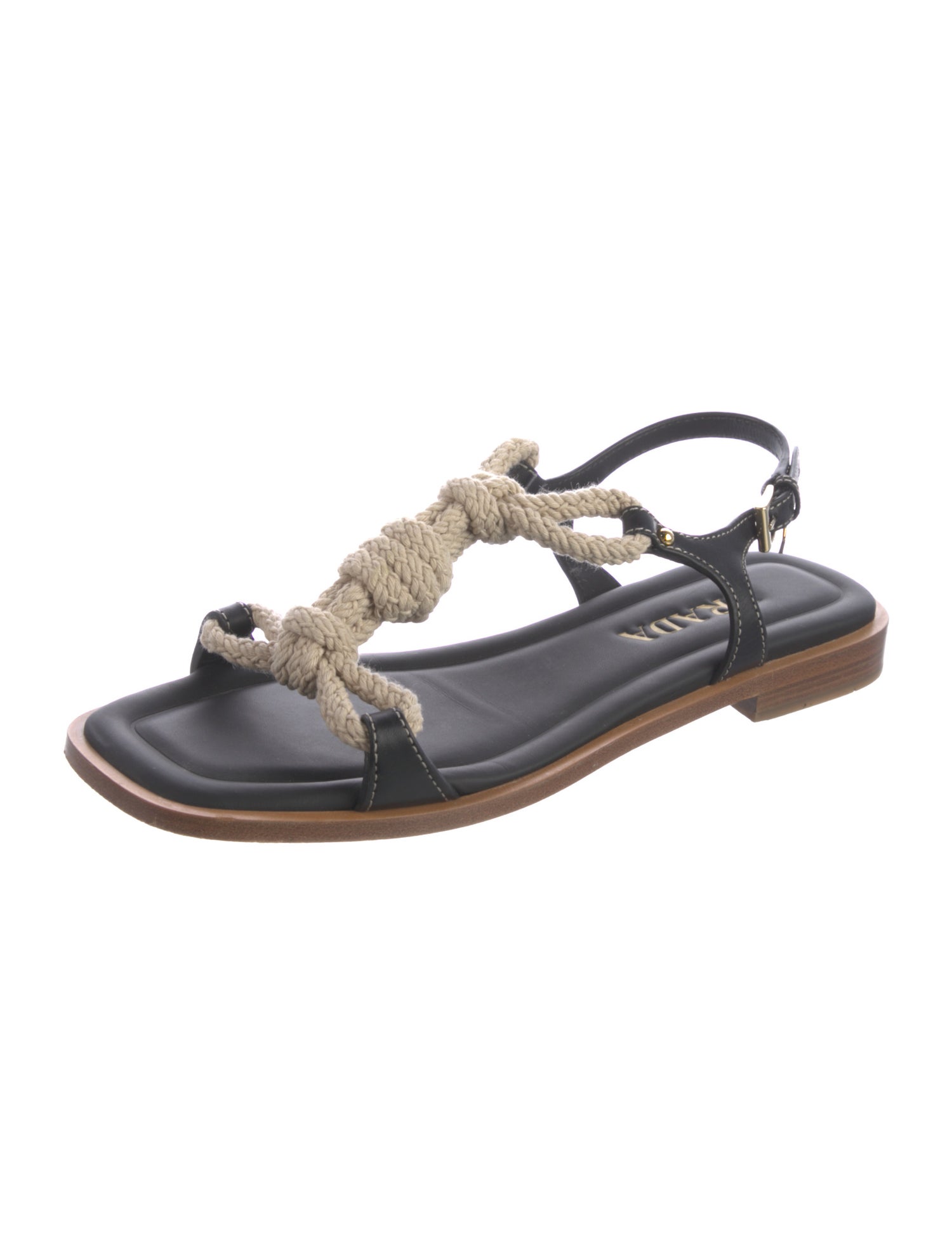 Prada Leather T-Strap Sandals