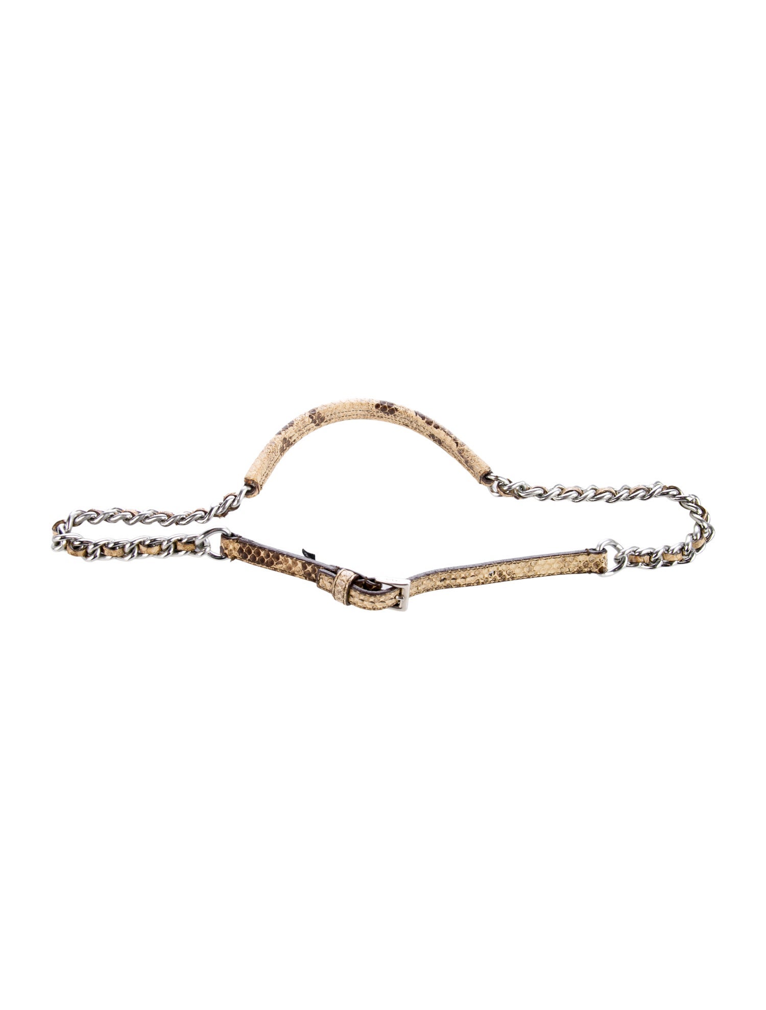 Prada Leather Chain-Link Belt