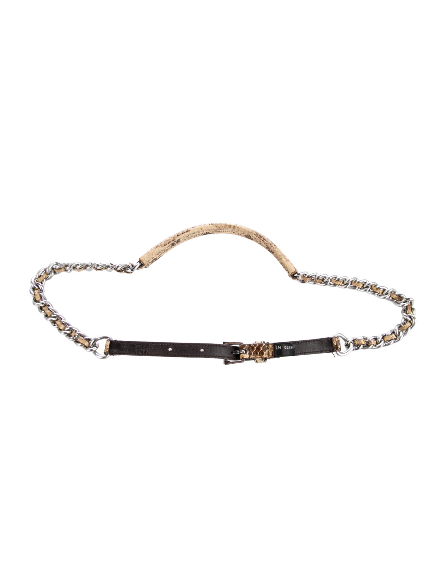 Prada Leather Chain-Link Belt