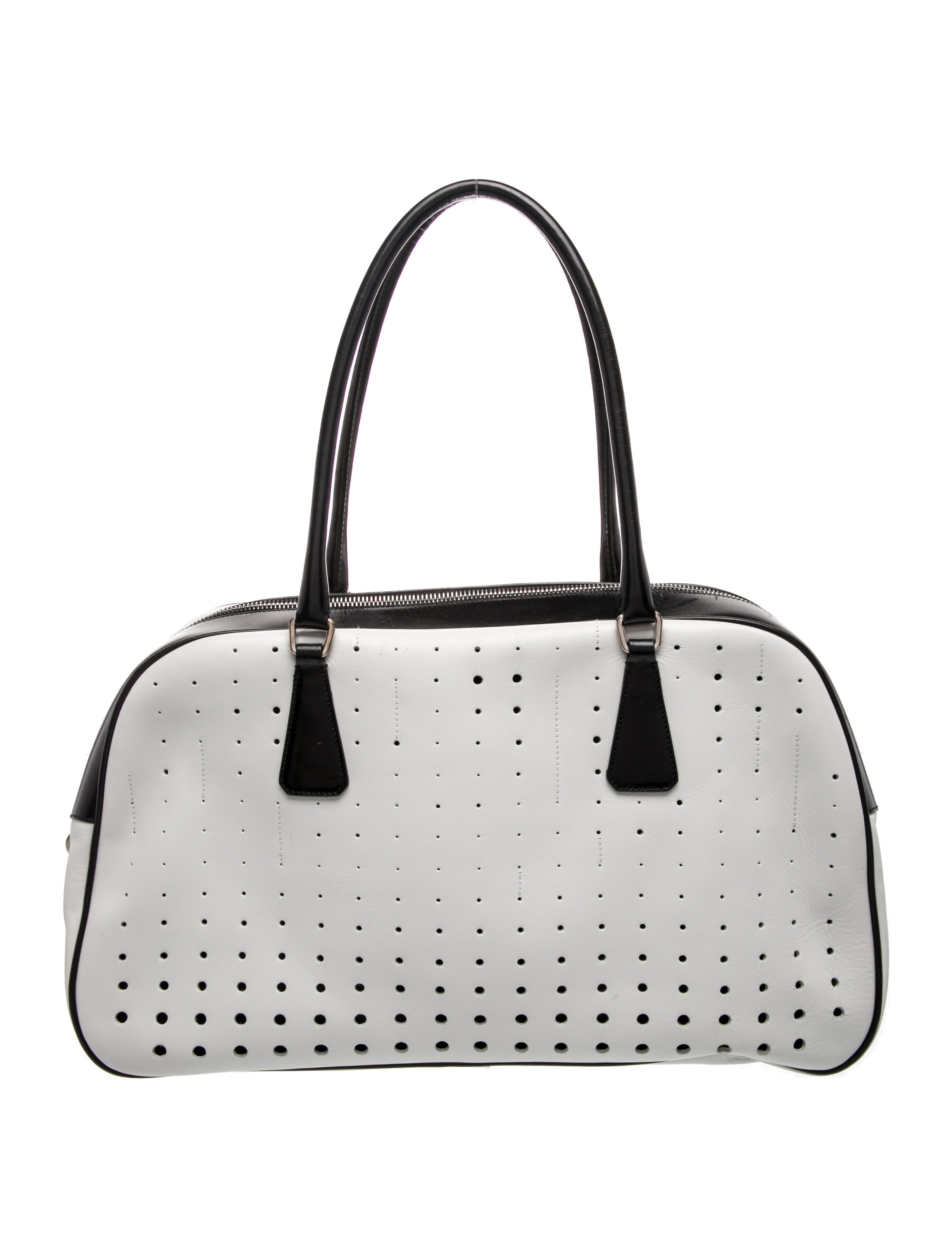 Prada Enameled Metal Triangle Bauletto