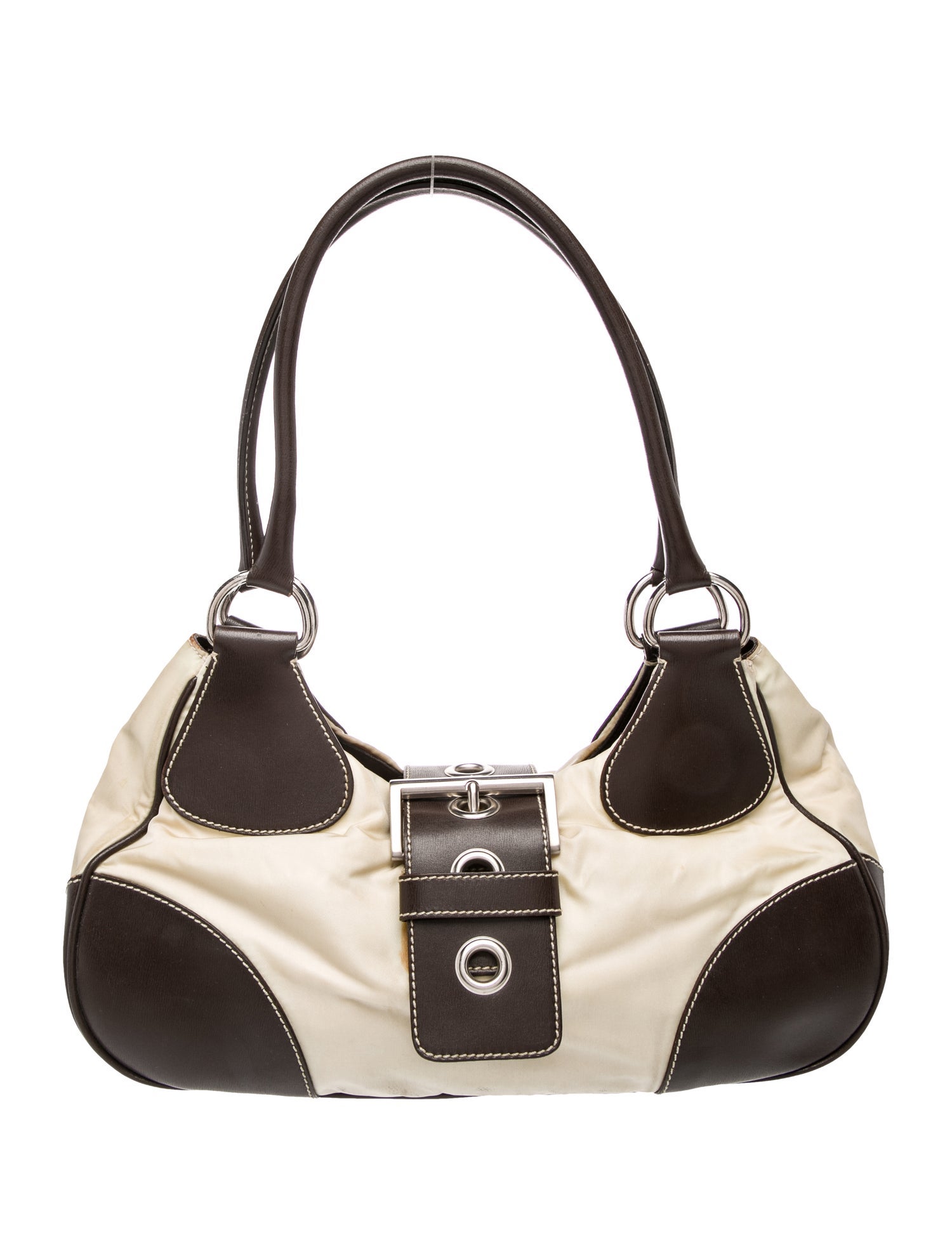 Prada Enameled Metal Triangle Moon Vintage