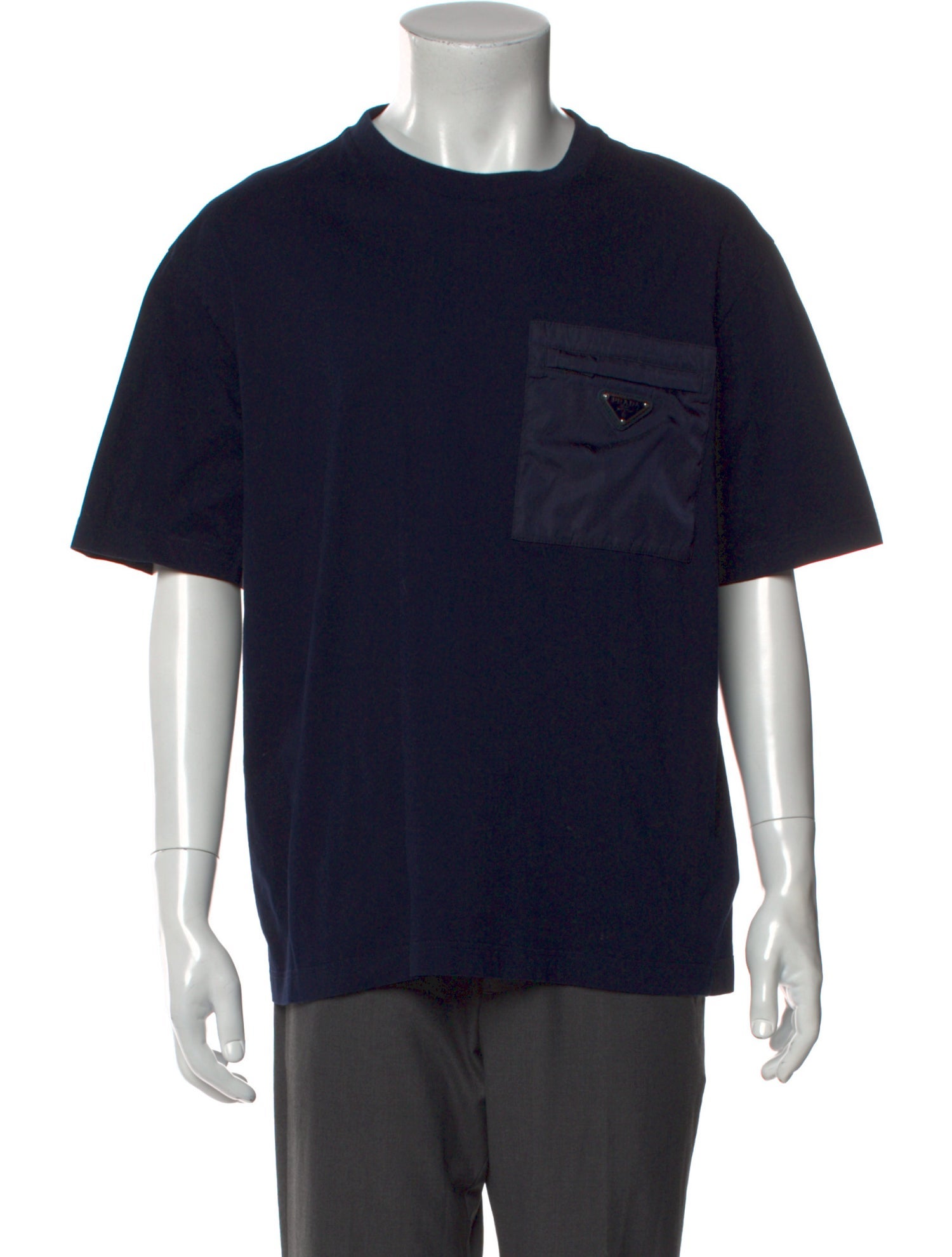 Prada 2022 Enameled Metal Triangle T-Shirt