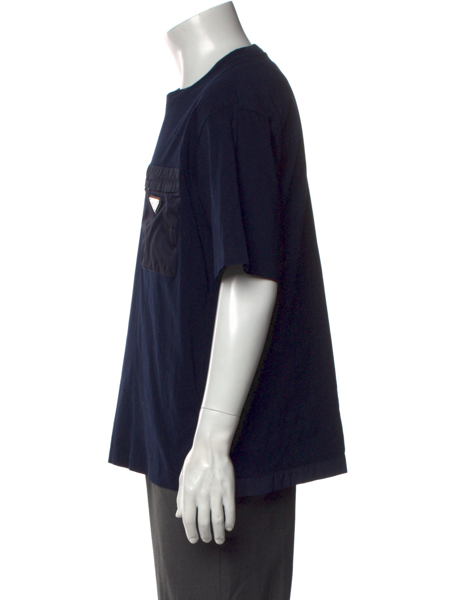 Prada 2022 Enameled Metal Triangle T-Shirt