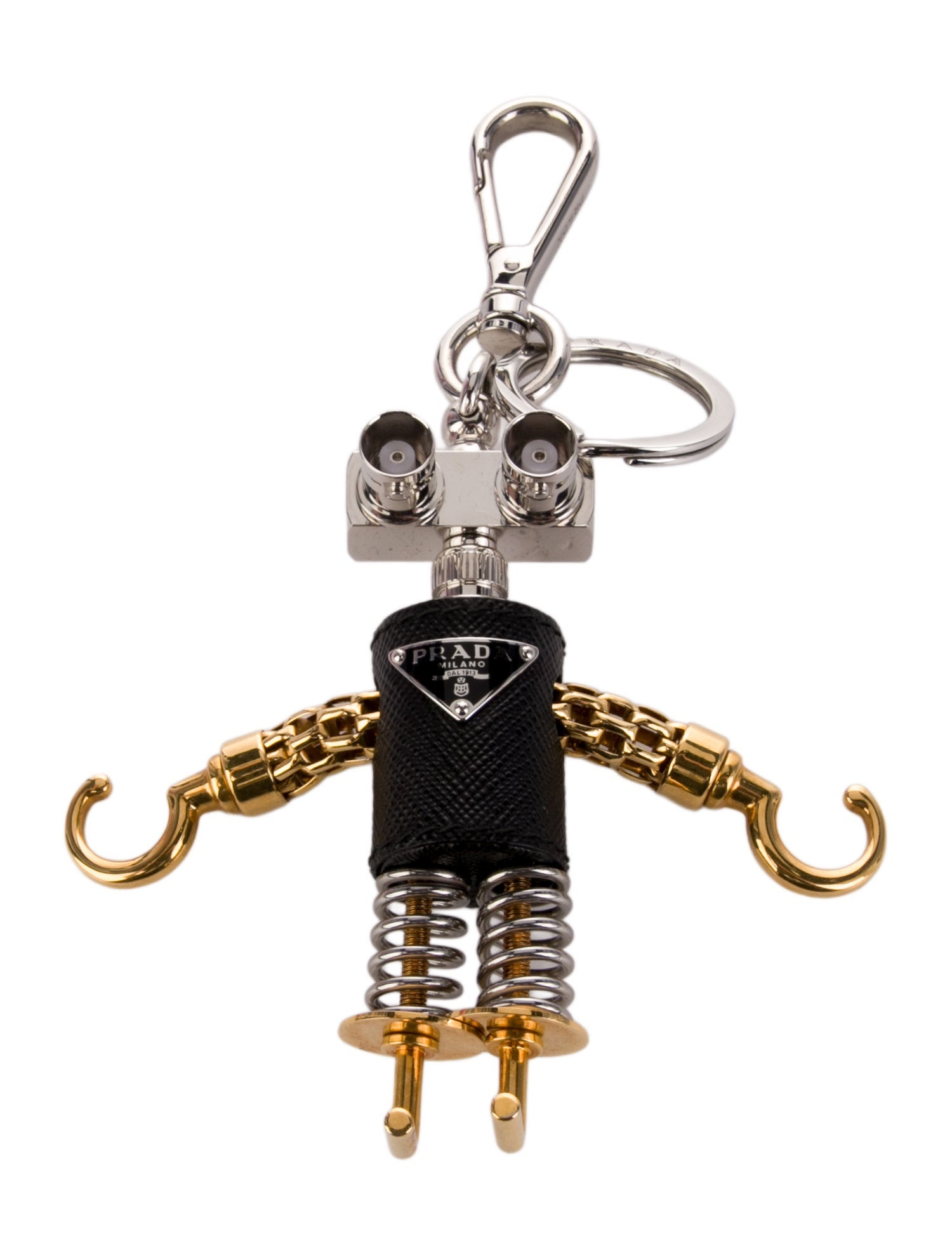 Prada Robot Saffiano Leather Keychain