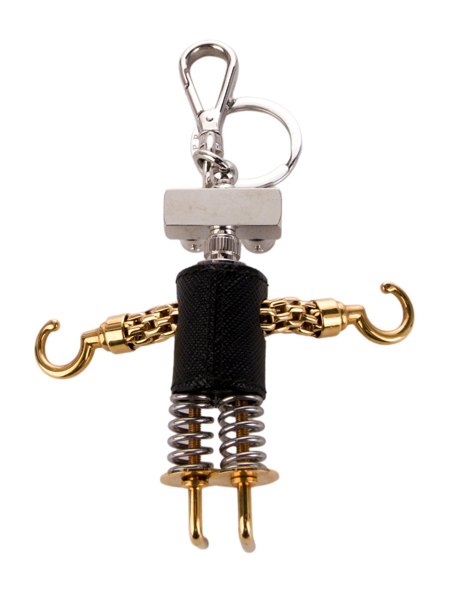 Prada Robot Saffiano Leather Keychain