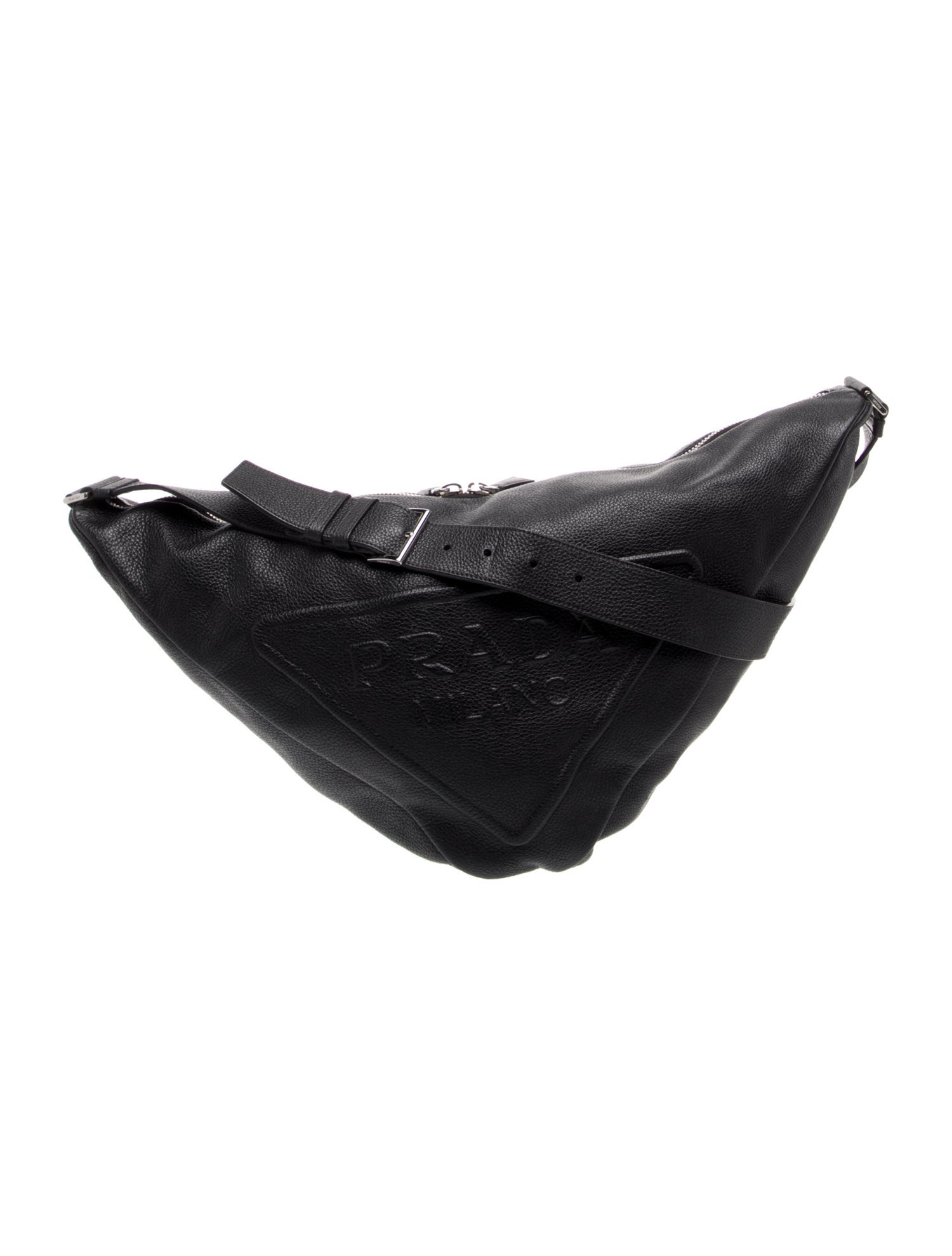 Prada Enameled Metal Triangle Shoulder Bag