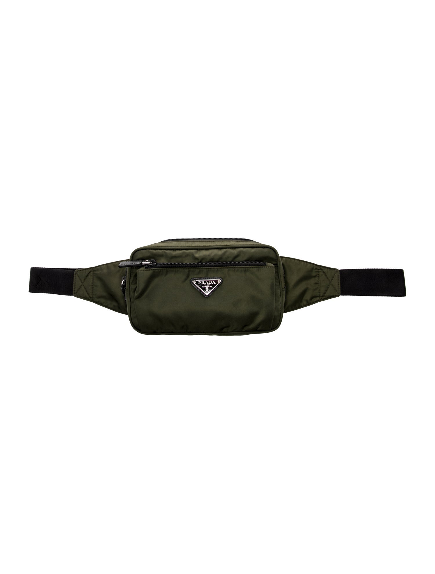 Prada Enameled Metal Triangle Belt Bag