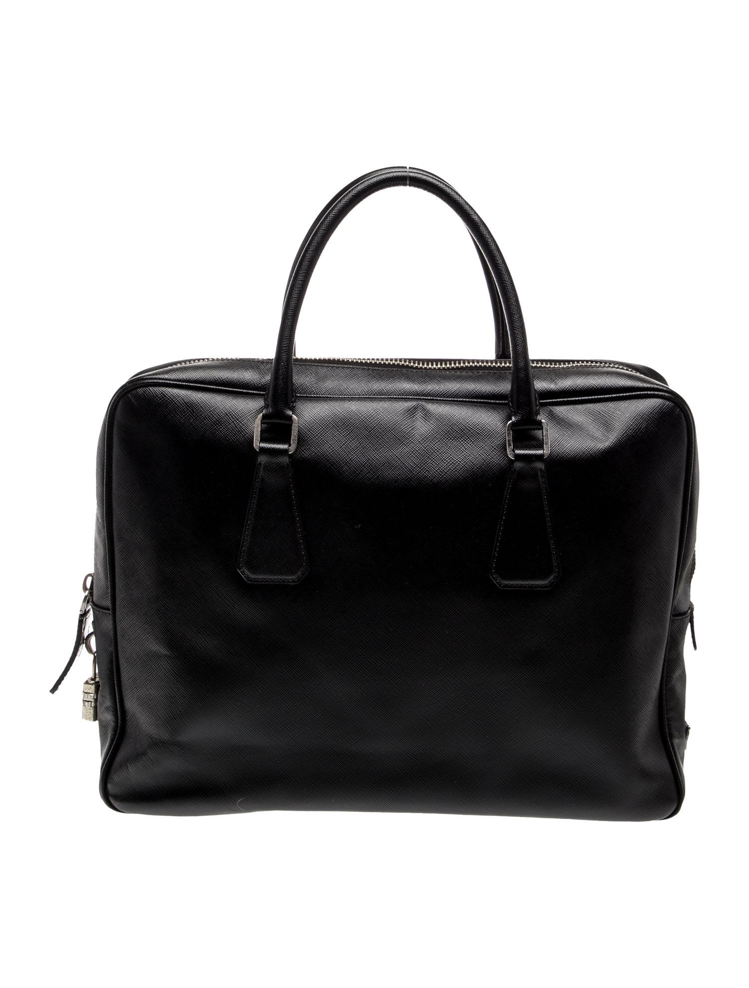 Prada Enameled Metal Triangle Briefcase