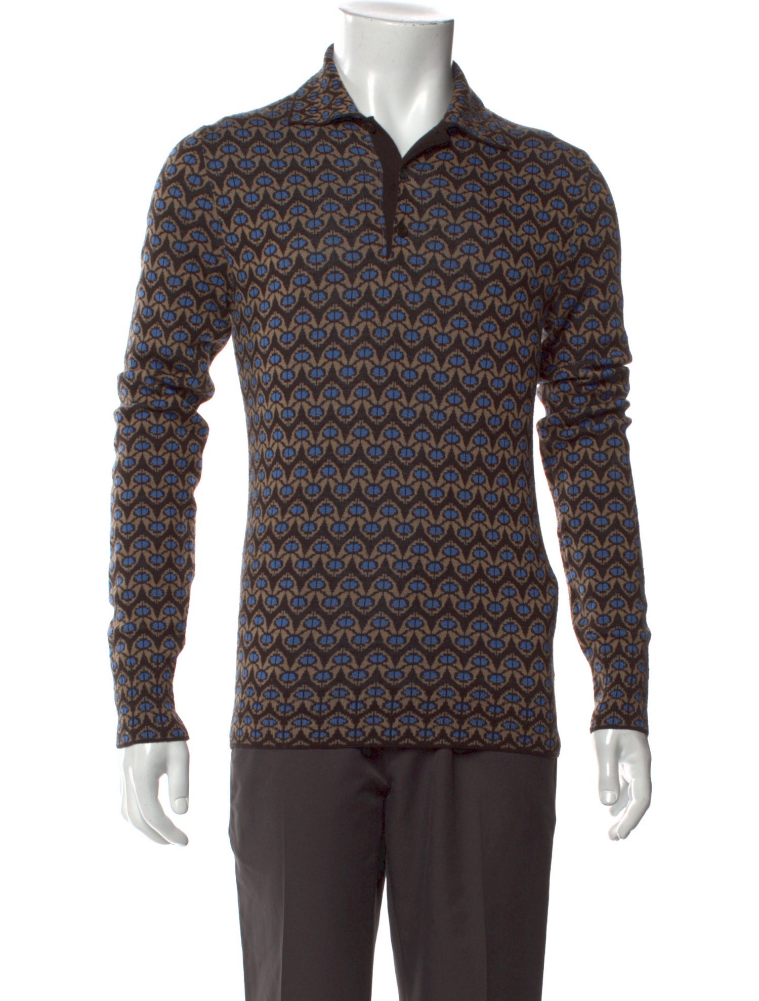 Prada 2021 Virgin Wool Polo Sweater