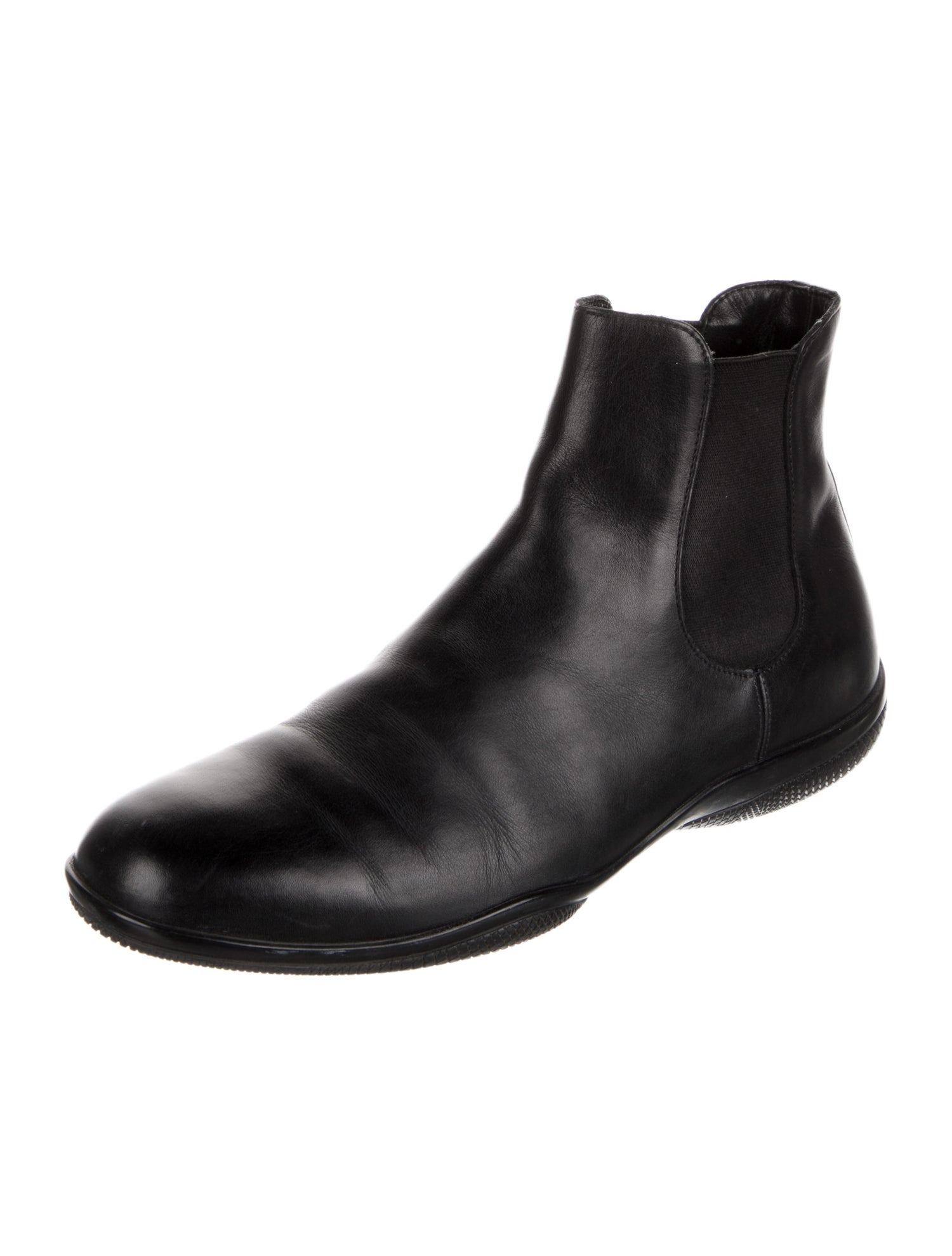 Prada Sport Leather Chelsea Boots