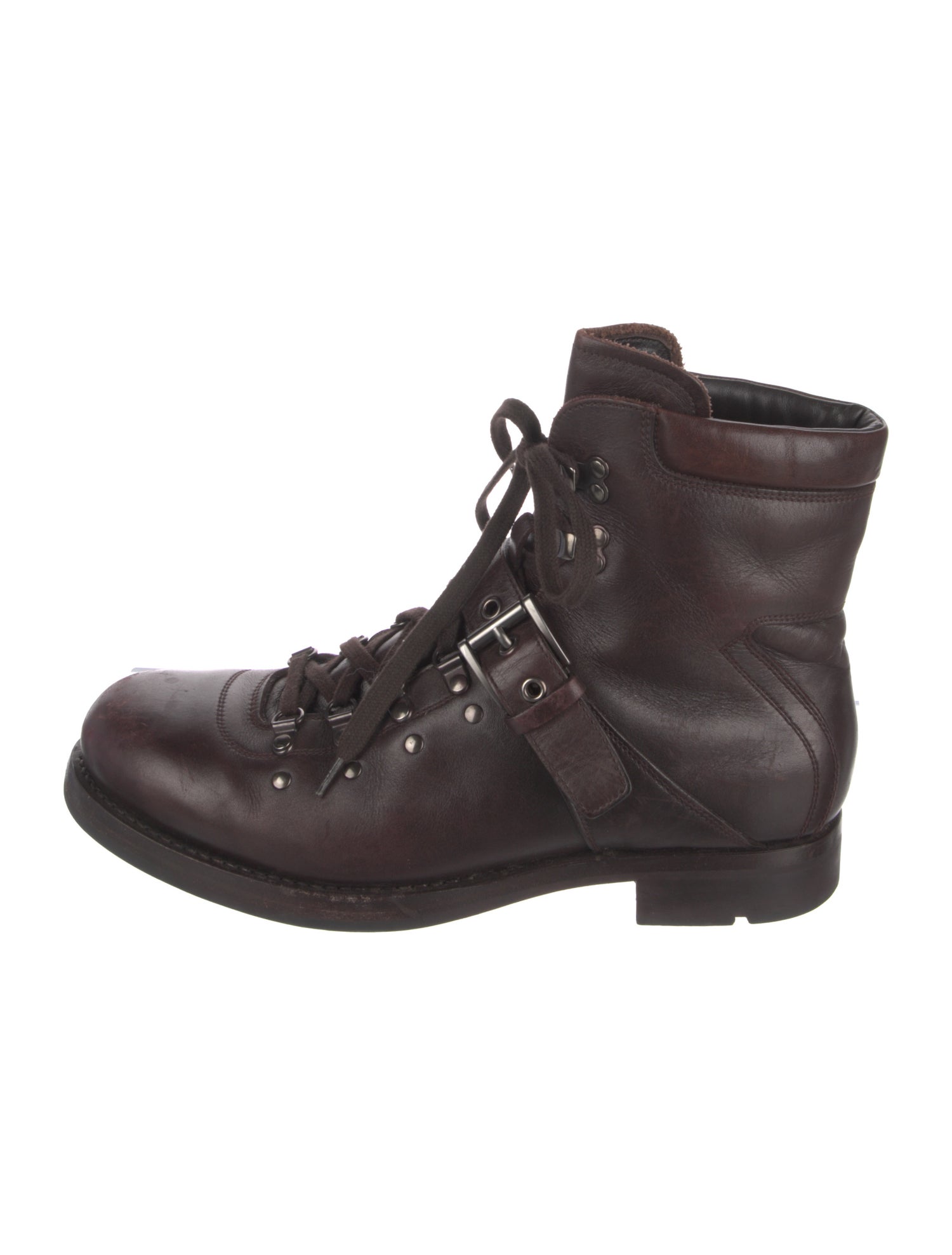 Prada Leather Lace-Up Boots