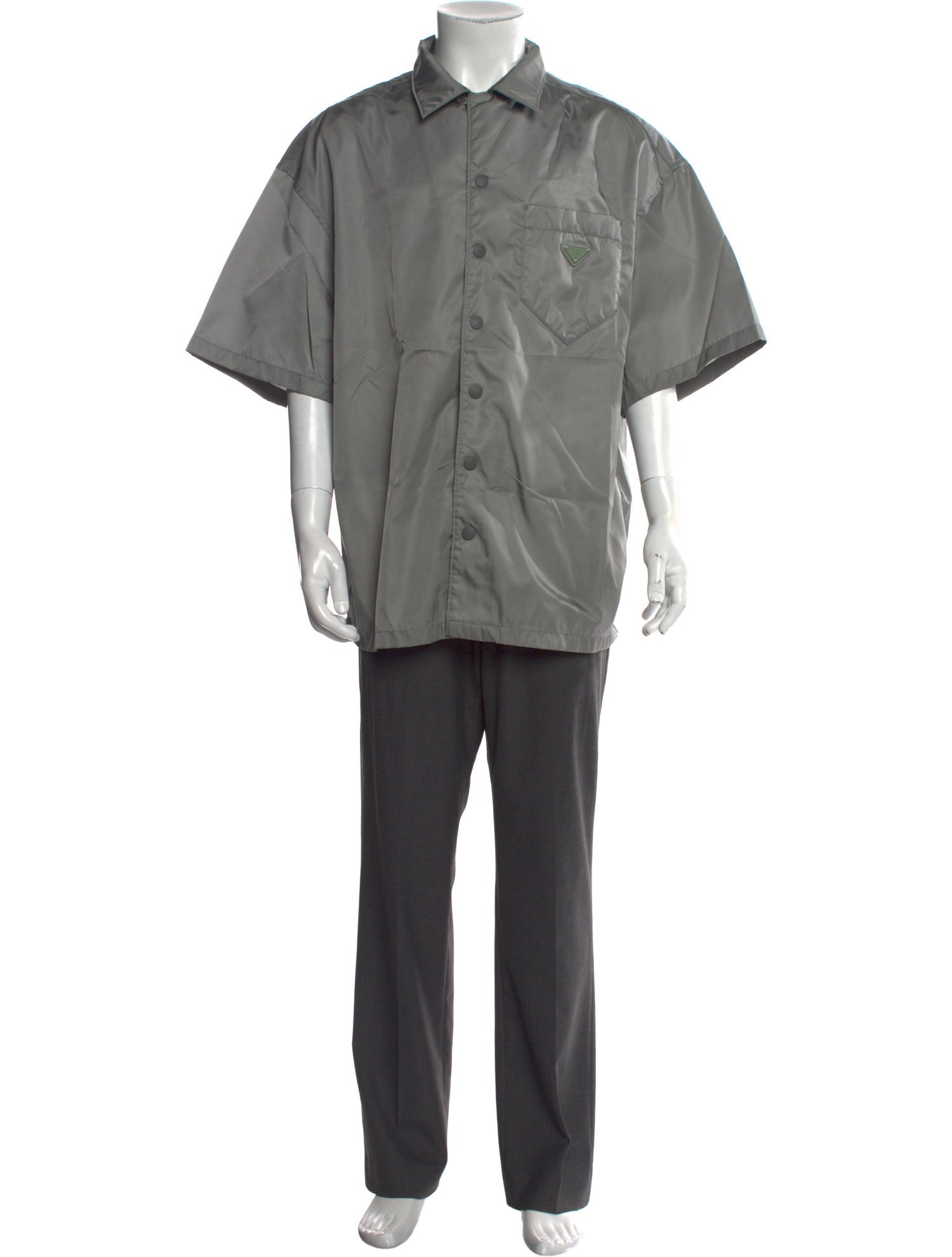 Prada 2022 Enameled Metal Triangle Shirt