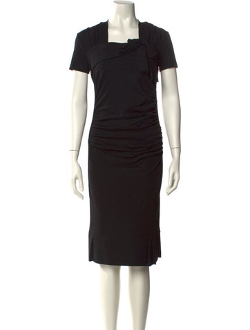 Pre-owned Prada Vintage Midi Length Dress In Black