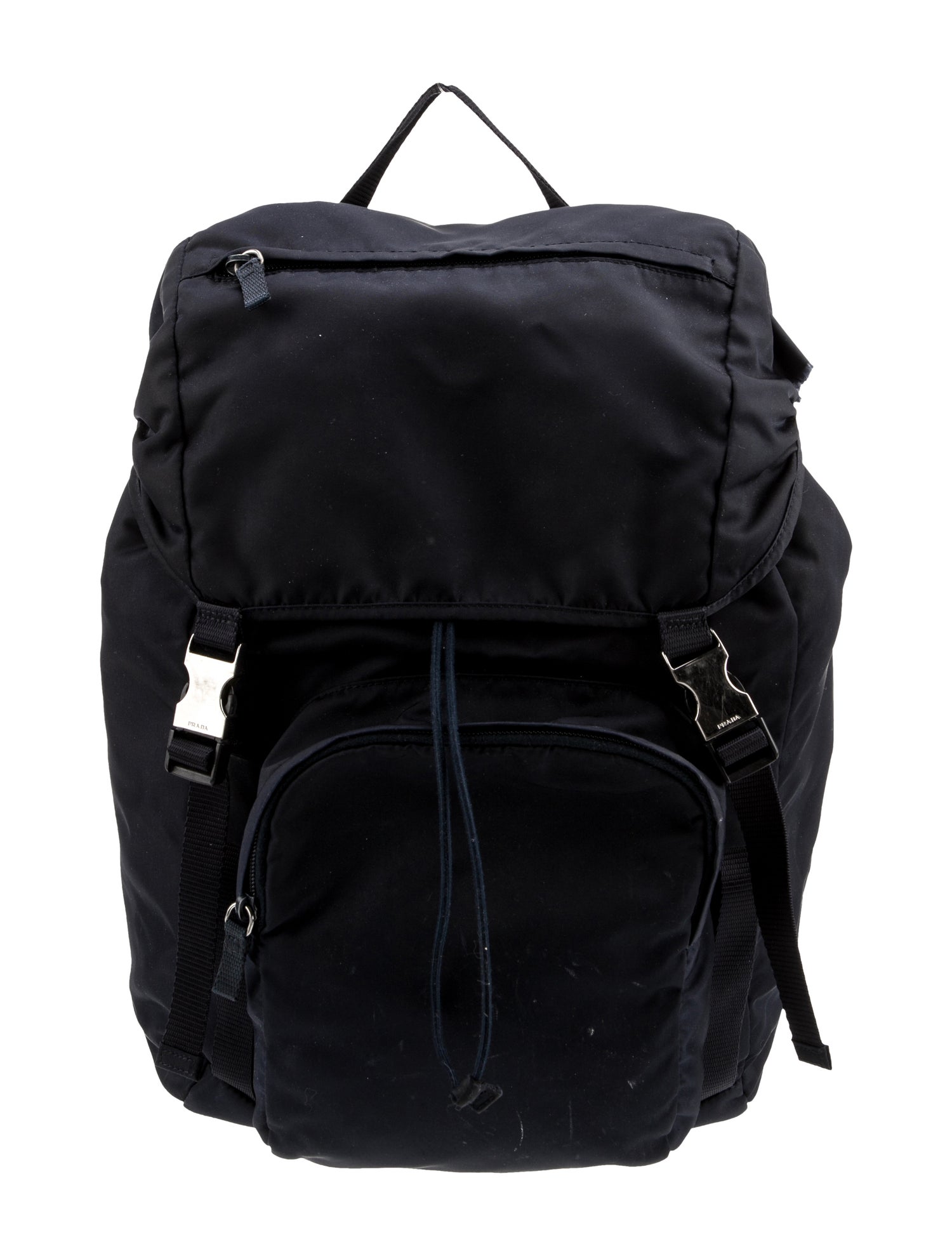 Prada Enameled Metal Triangle Backpack