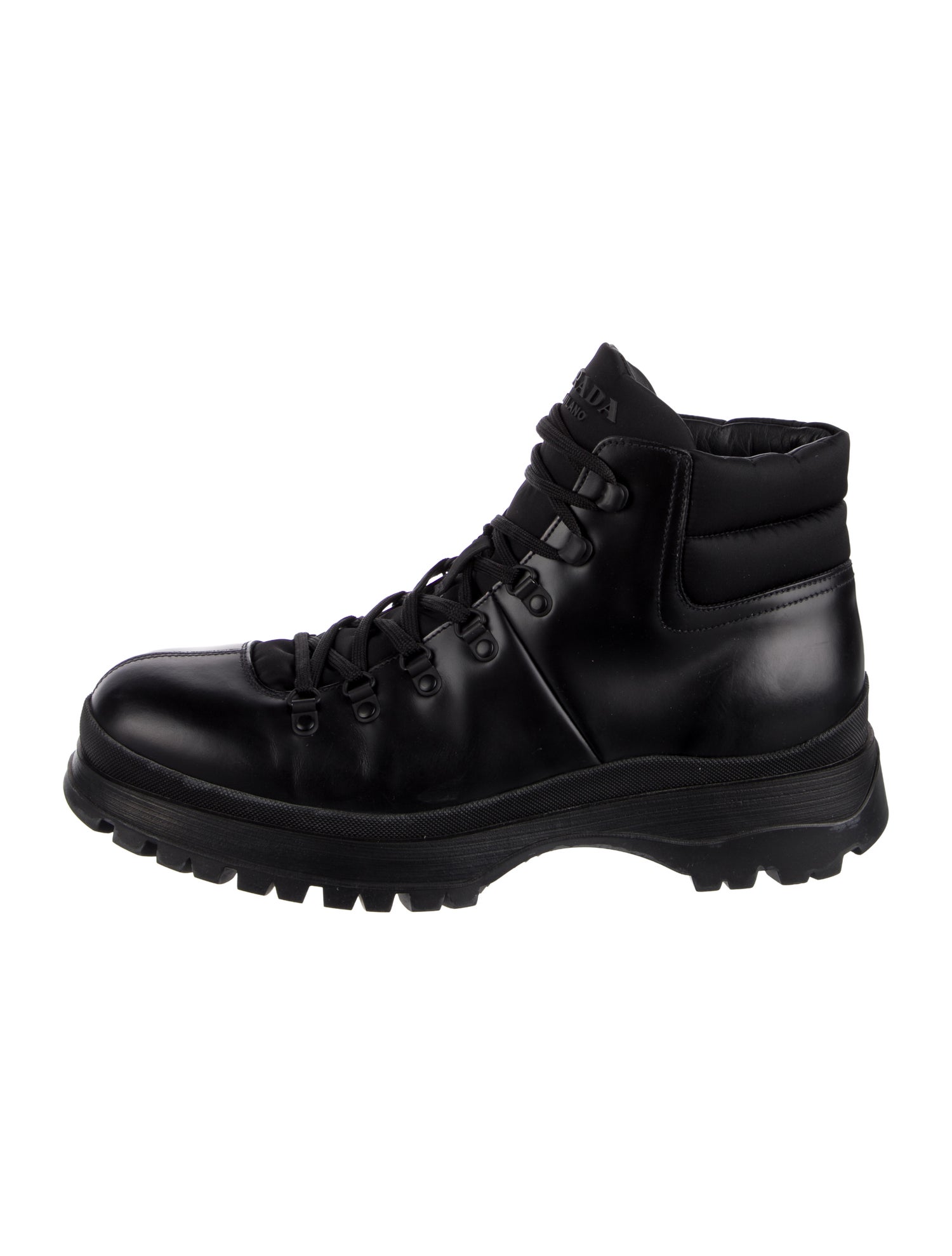 Prada Leather Hiking Boots