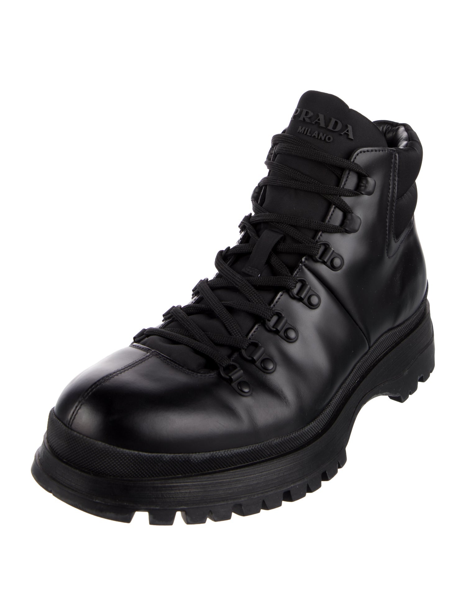 Prada Leather Hiking Boots