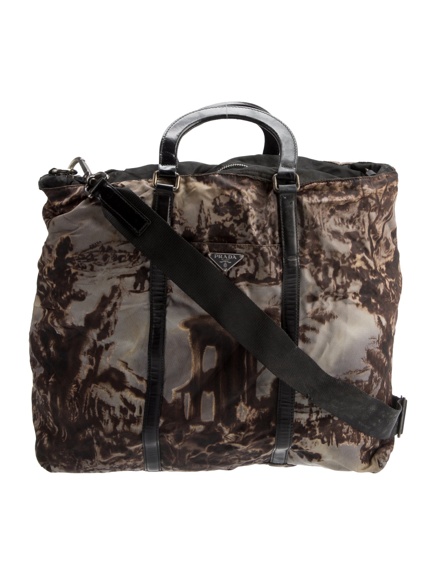 Prada Enameled Metal Triangle Tote Vintage