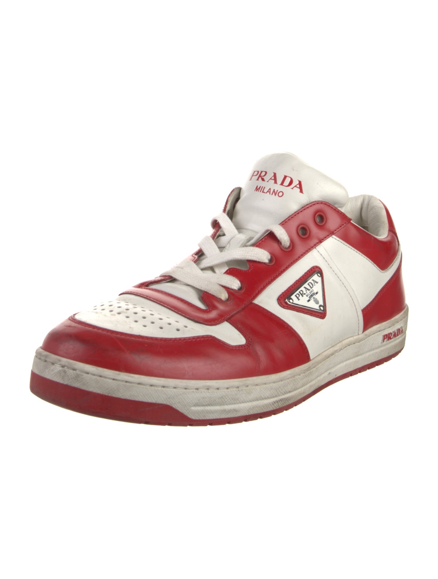 Prada Leather Printed Sneakers