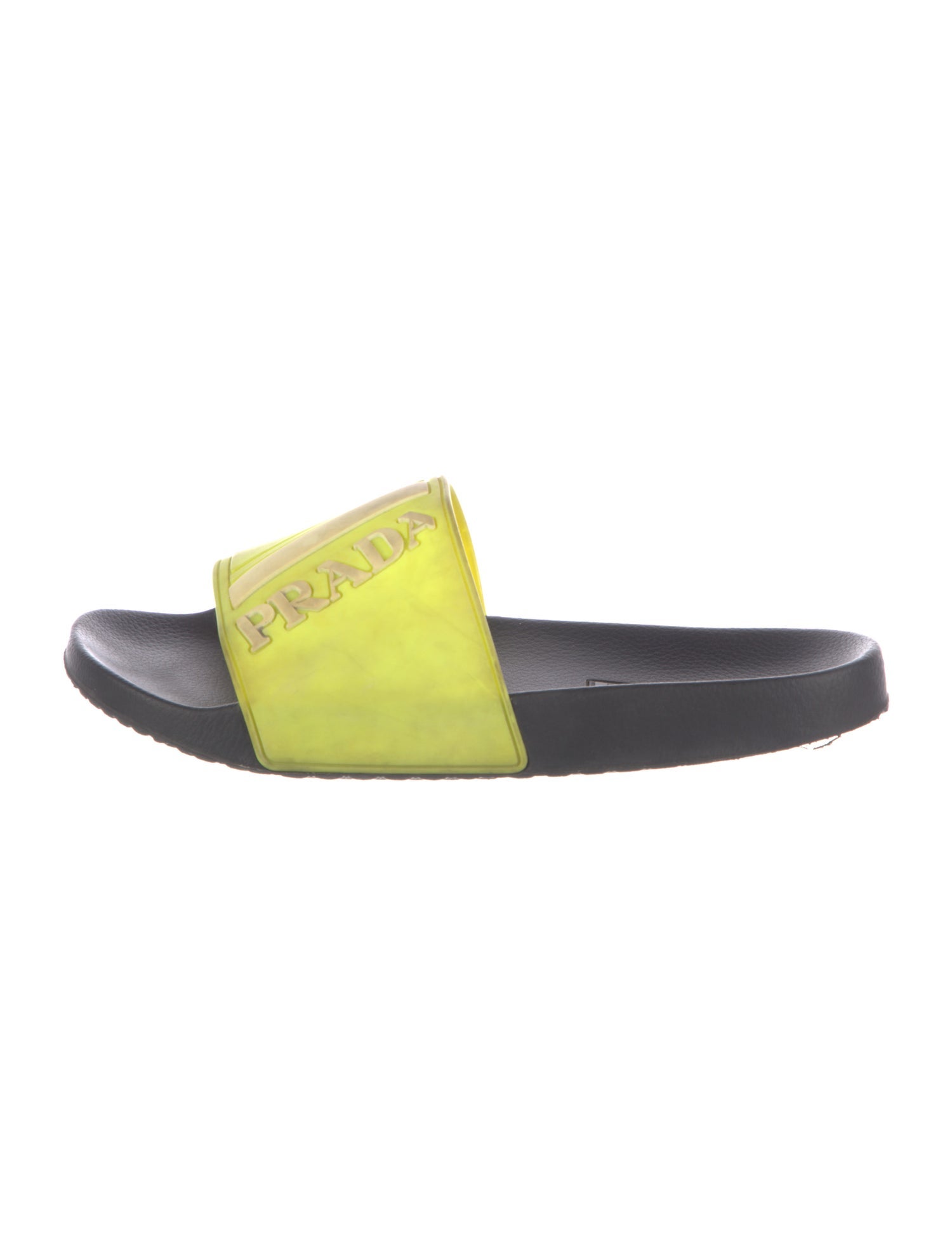 Prada Rubber Graphic Print Slides