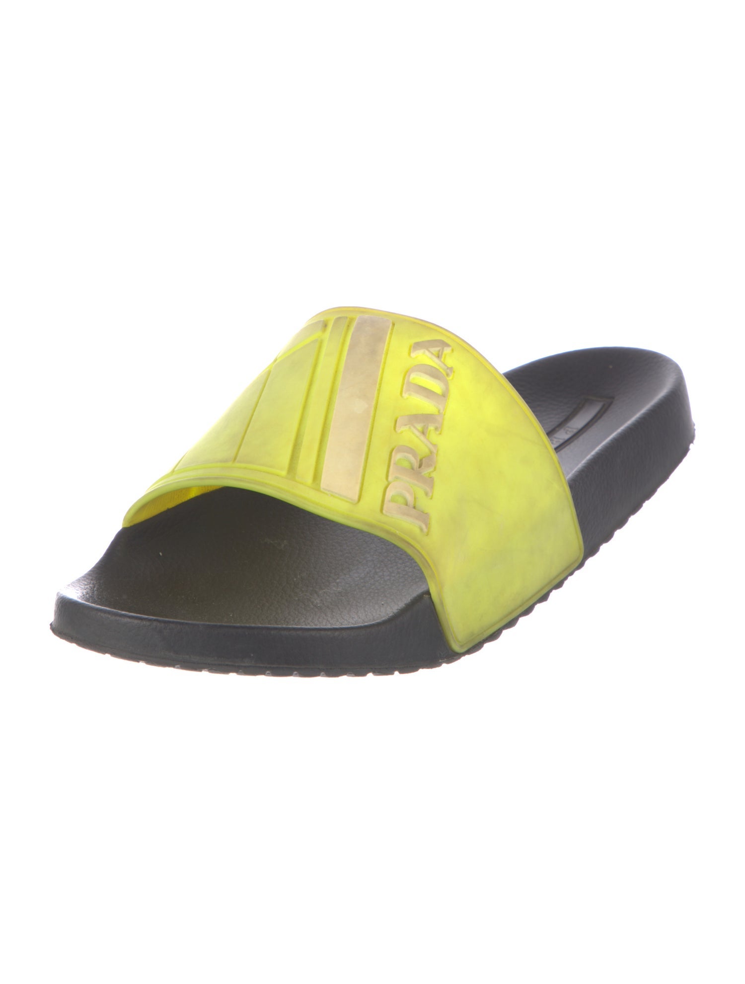 Prada Rubber Graphic Print Slides