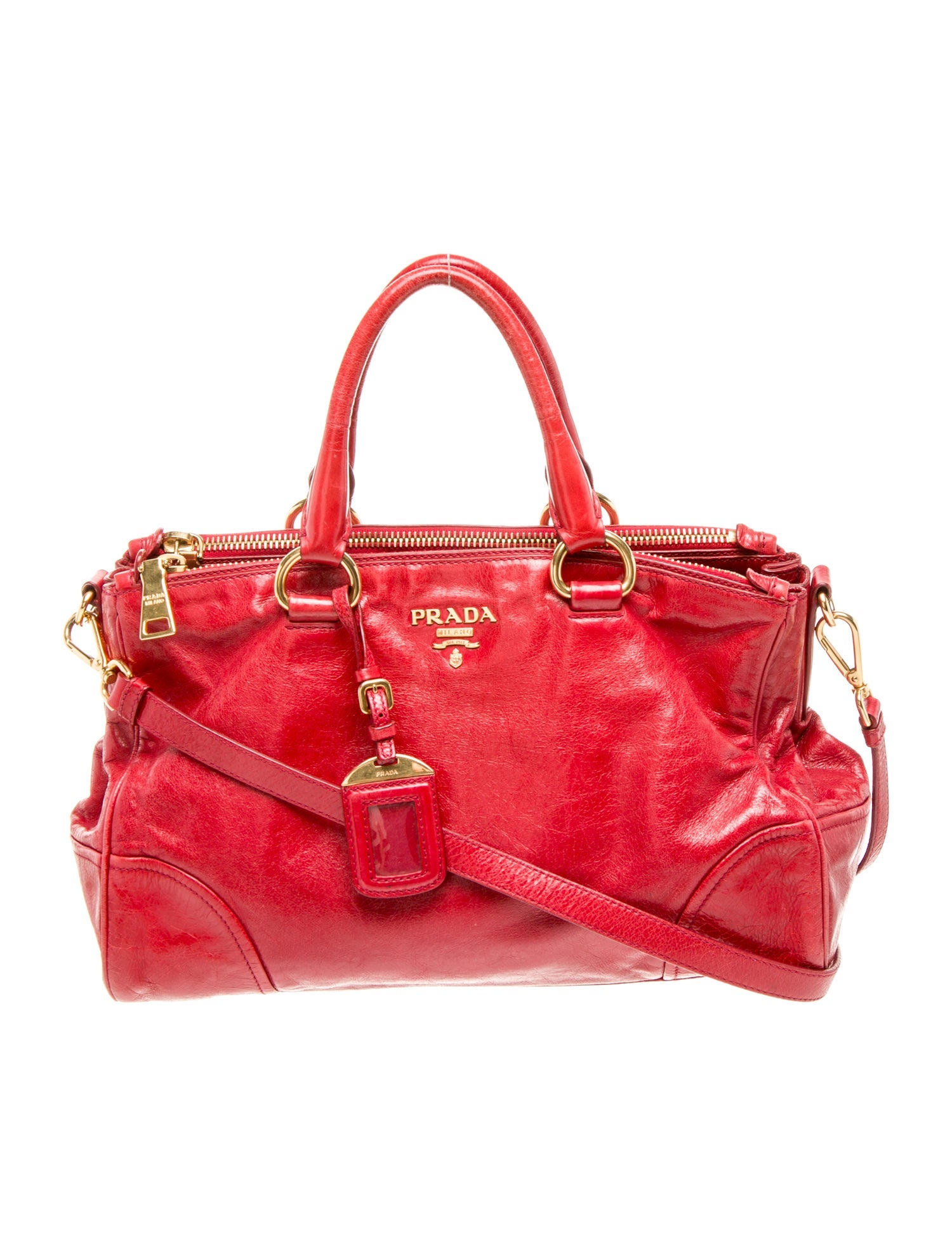 Prada Vitello Shine Leather Bauletto
