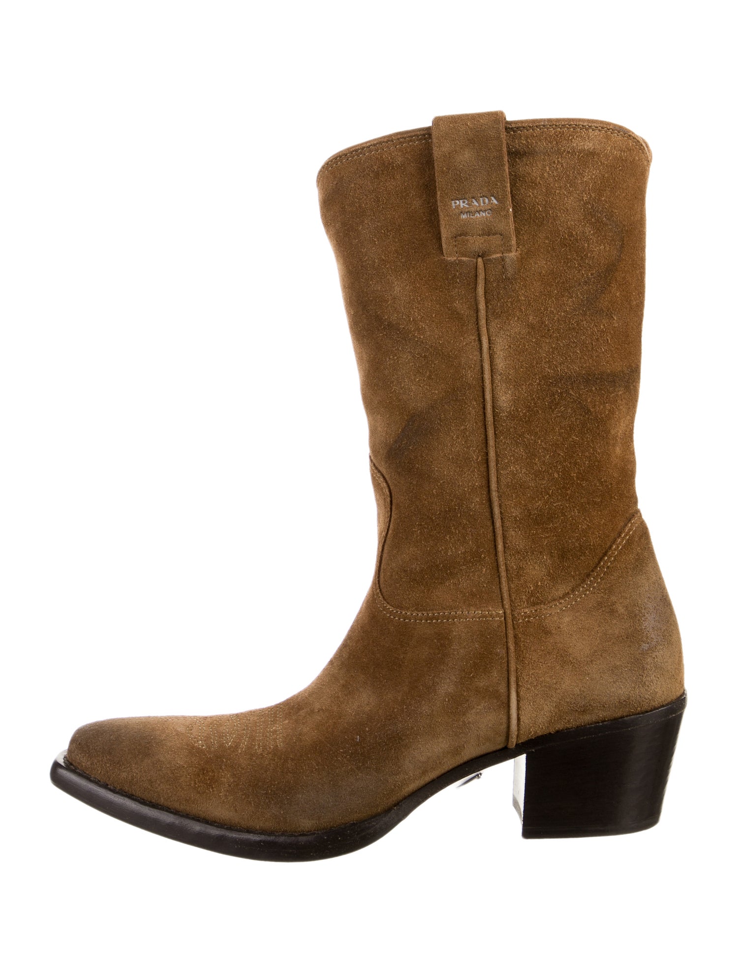 Prada Suede Western Boots