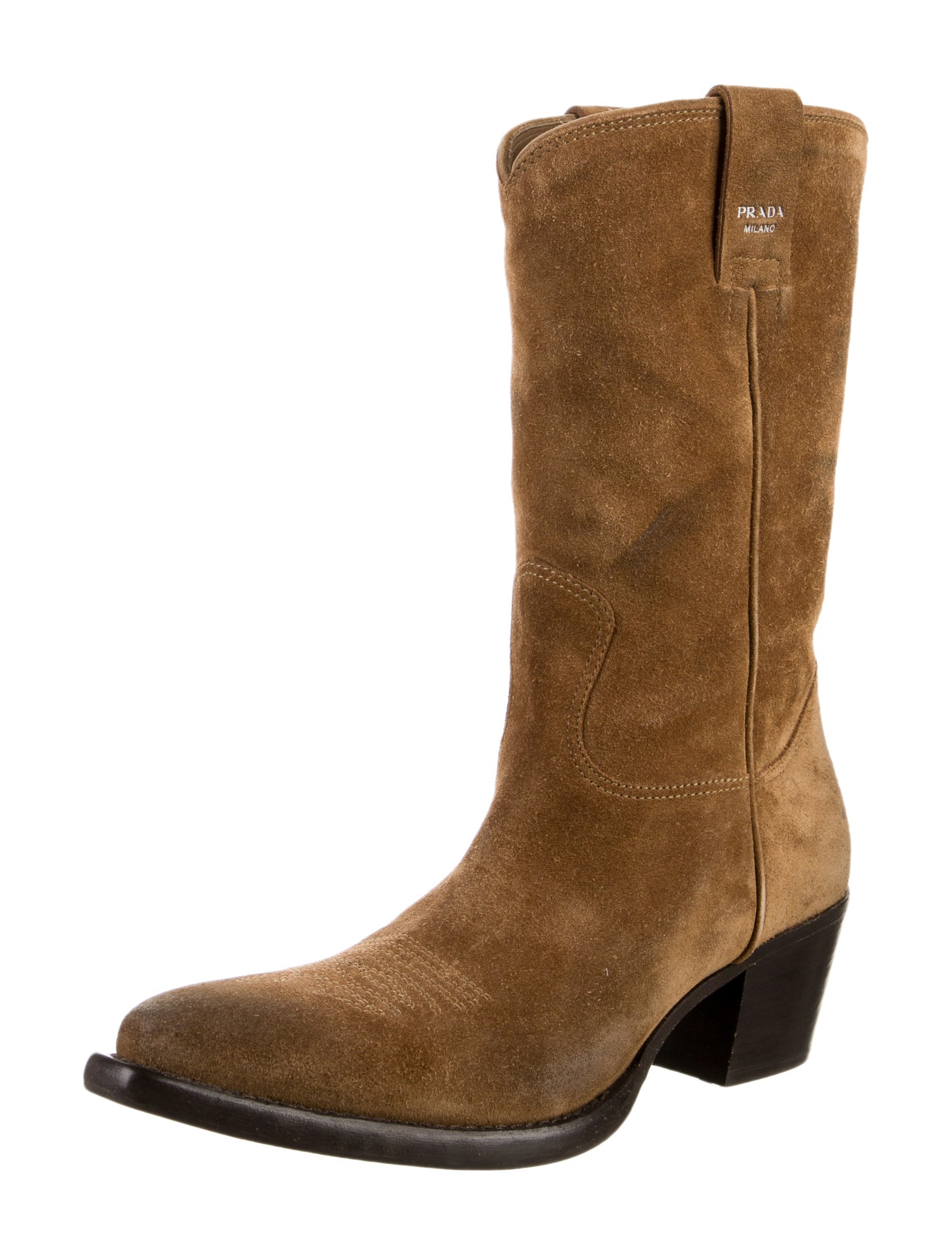 Prada Suede Western Boots