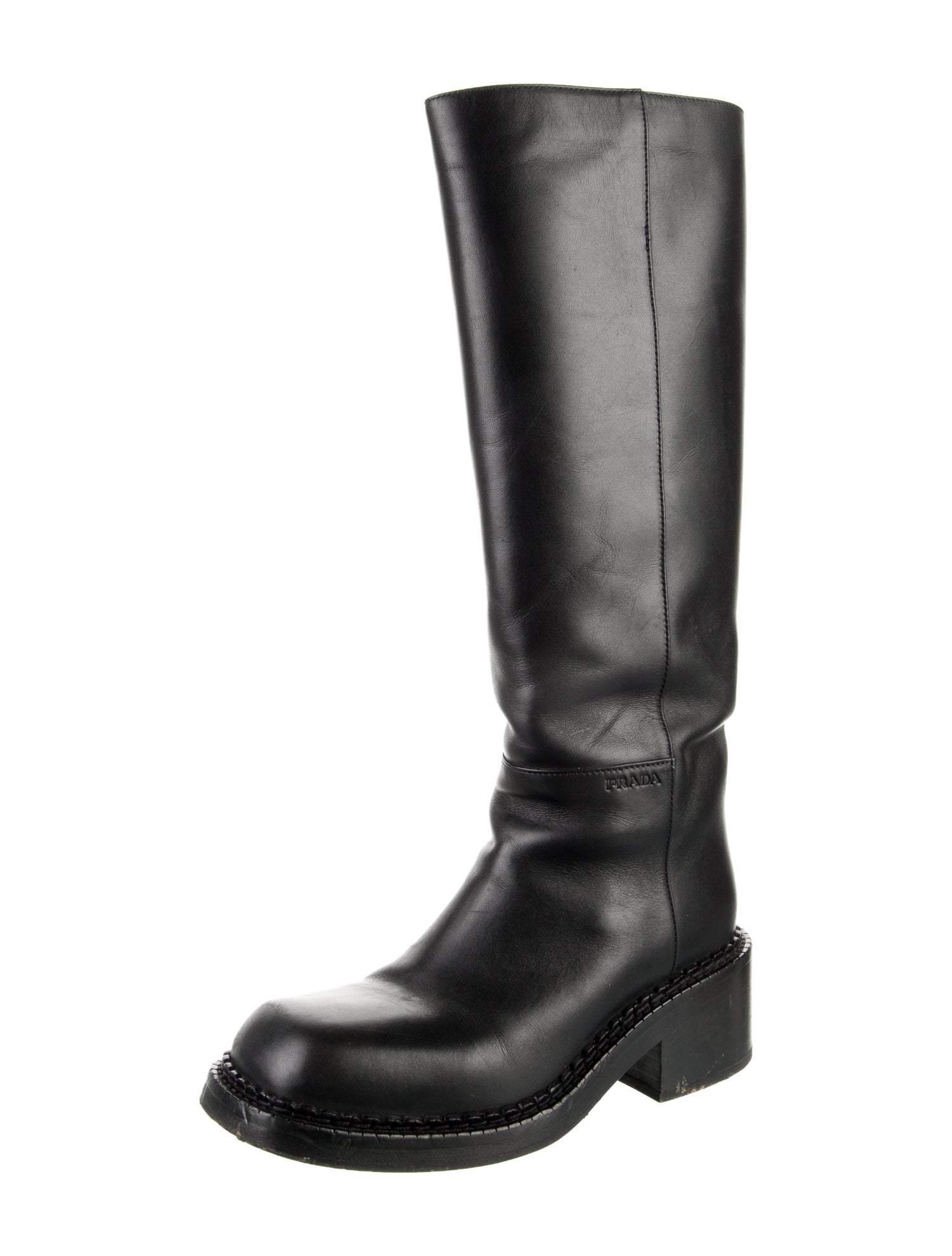 Prada Leather Riding Boots