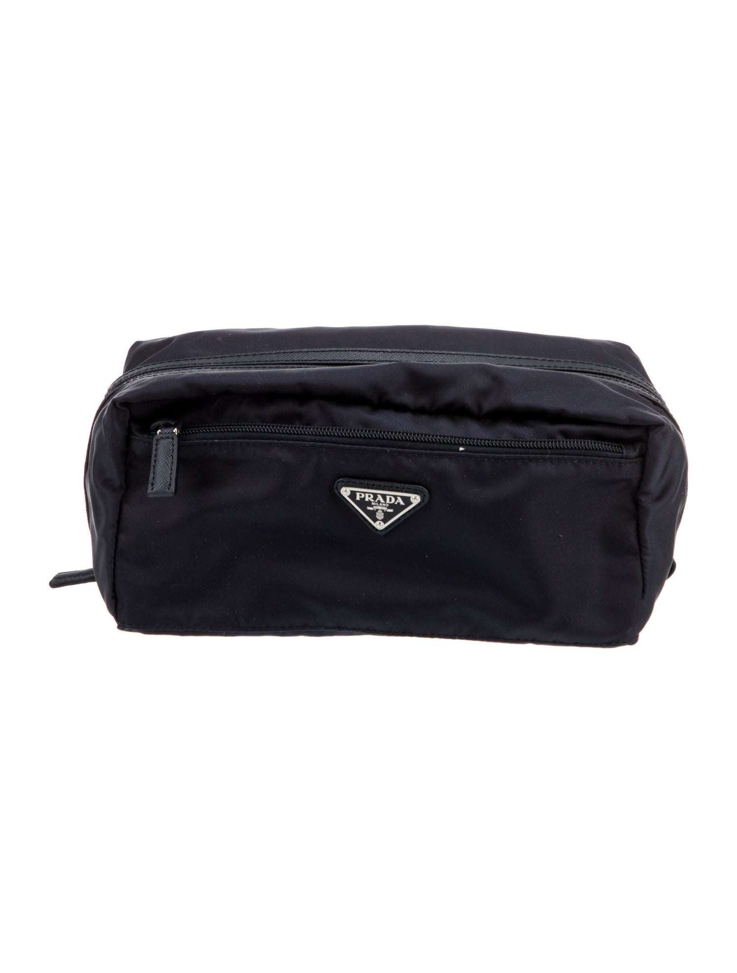 Prada Enameled Metal Triangle Pouch