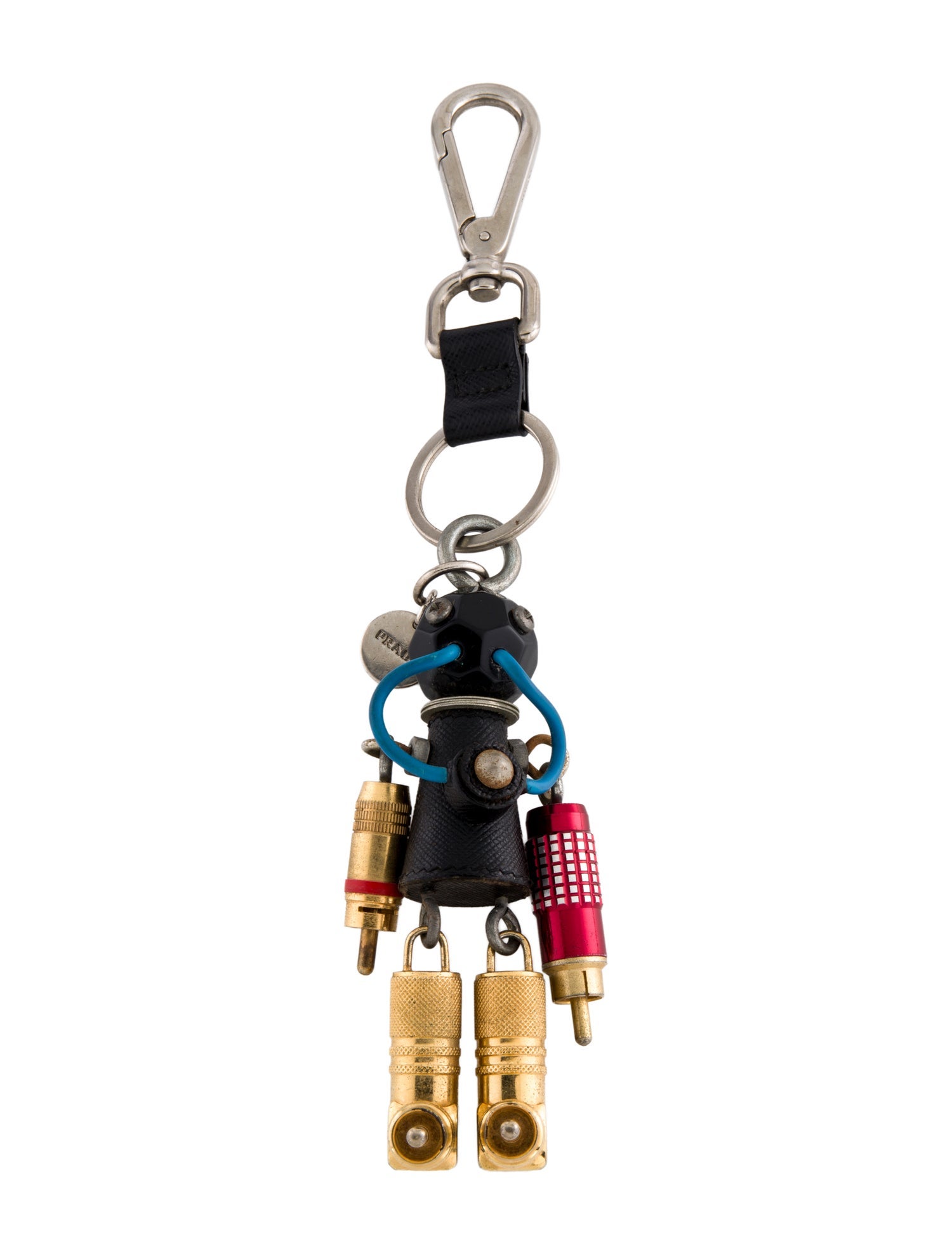 Prada Metal Black and Multicolor Keychain